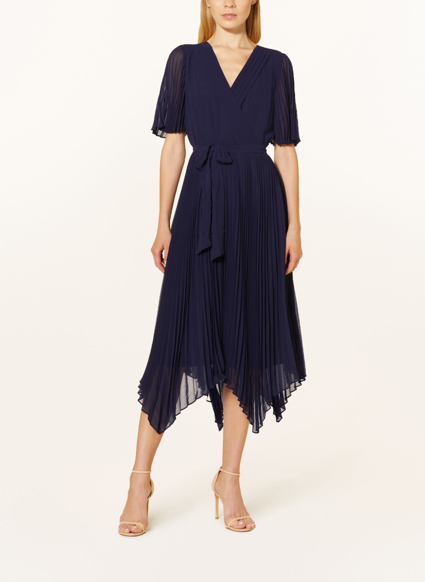 Phase Eight Pleated dress KENDALL in wrap look, Color: DARK BLUE (Image 2)