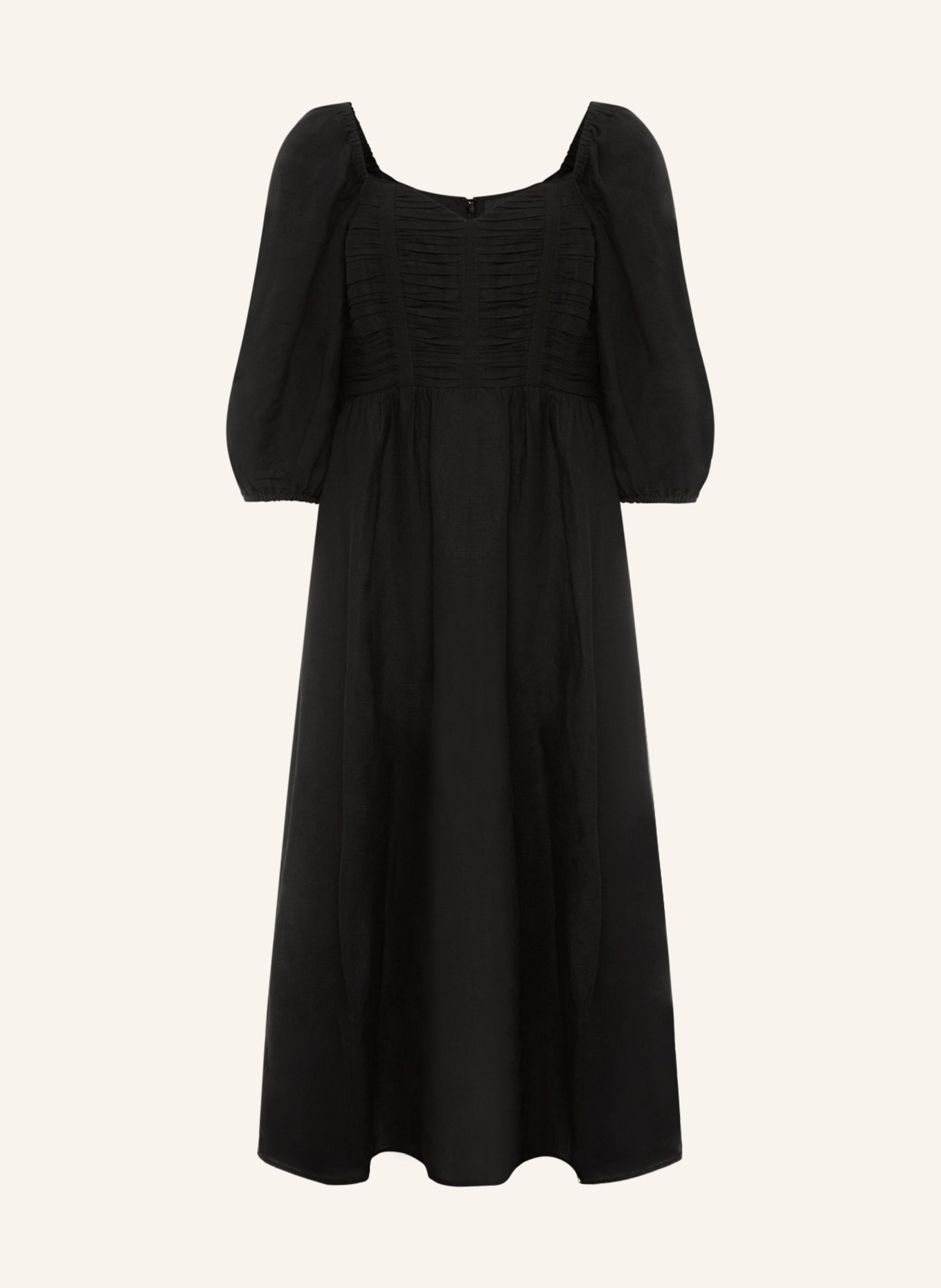 Phase Eight Dress SHOLA with linen and 3/4 sleeves, Color: BLACK (Image 1)