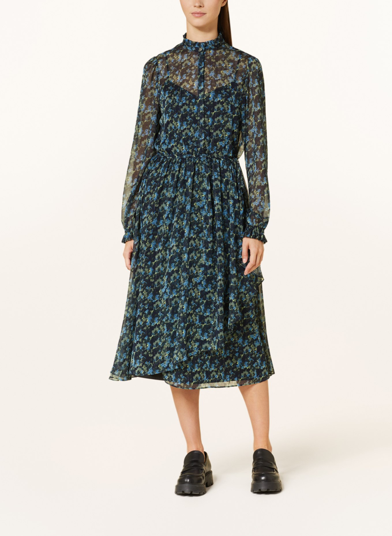BOSS Dress DUSICA with glitter thread, Color: BLACK/ LIGHT BLUE/ OLIVE (Image 2)