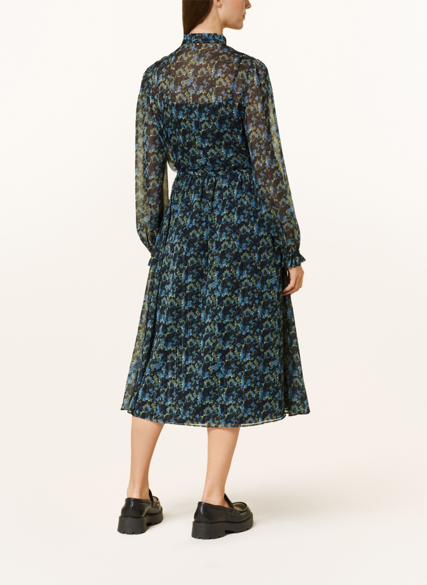 BOSS Kleid DUSICA mit Glitzergarn, Farbe: SCHWARZ/ HELLBLAU/ OLIV (Bild 3)