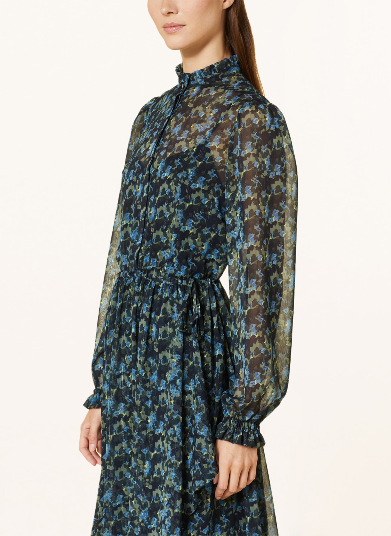 BOSS Dress DUSICA with glitter thread, Color: BLACK/ LIGHT BLUE/ OLIVE (Image 4)