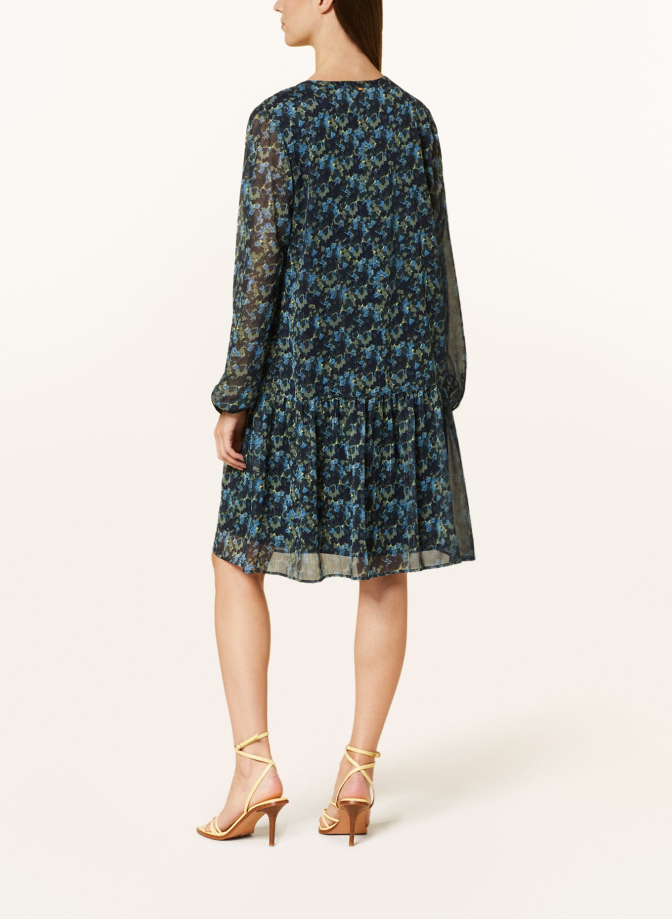 BOSS Dress DALLIANA with glitter thread, Color: DARK BLUE/ OLIVE/ YELLOW (Image 3)
