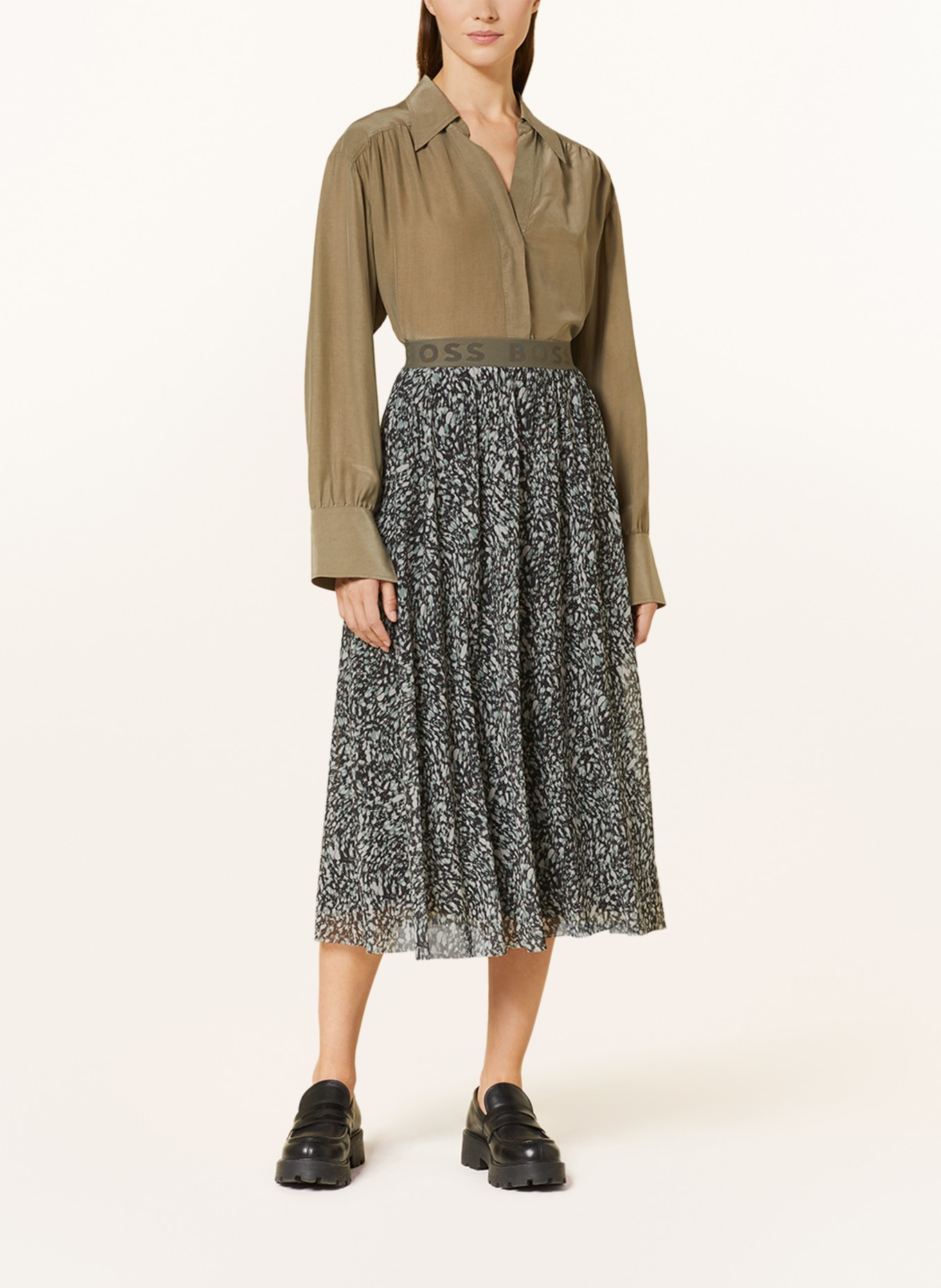BOSS Mesh skirt EBURDANA, Color: GREEN/ BLACK/ CREAM (Image 2)