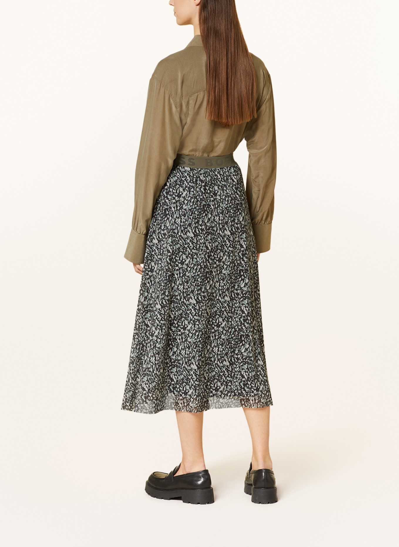 BOSS Mesh skirt EBURDANA, Color: GREEN/ BLACK/ CREAM (Image 3)