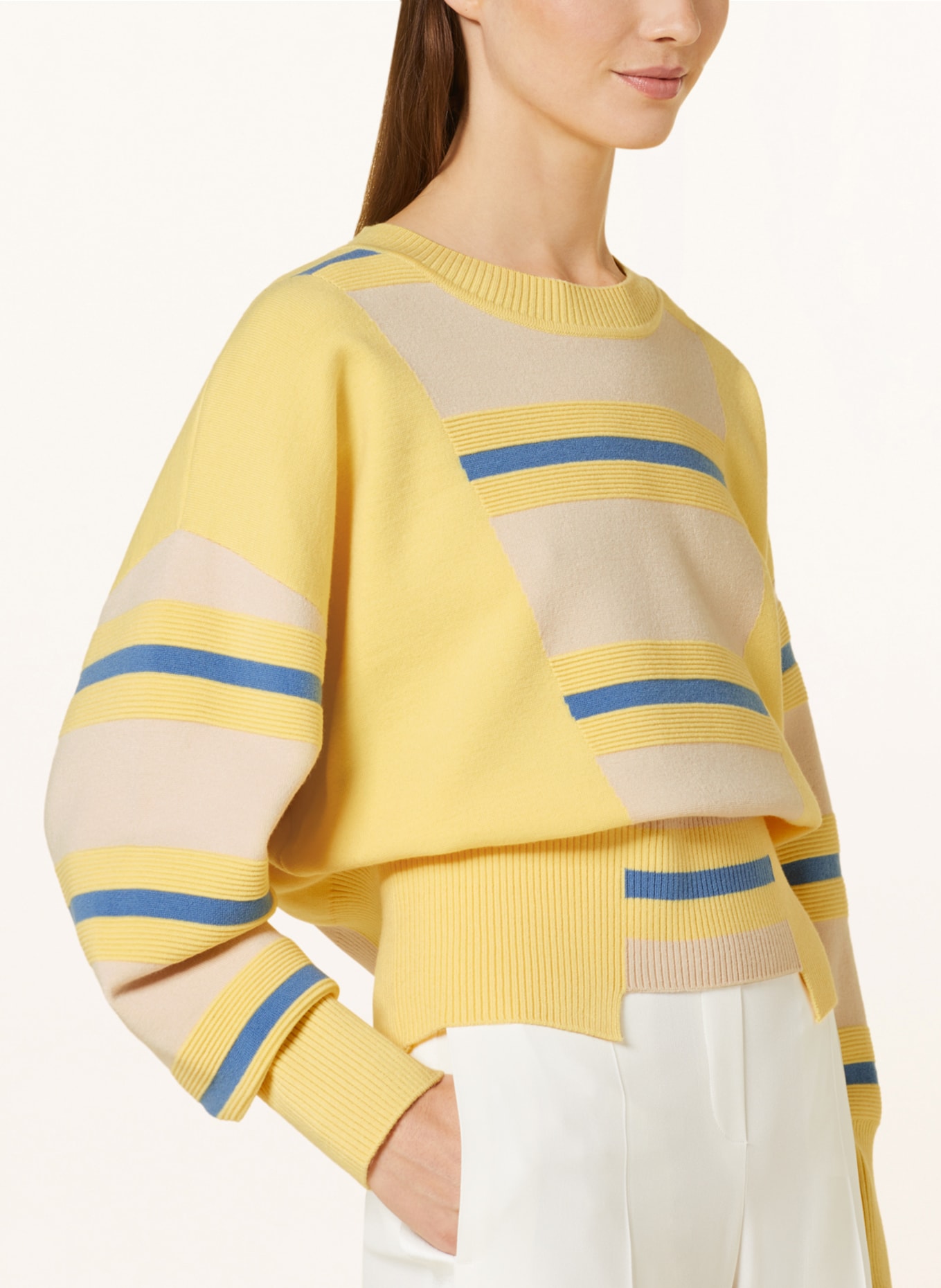 BOSS Sweater FIAVE, Color: YELLOW/ LIGHT BROWN/ BLUE GRAY (Image 4)