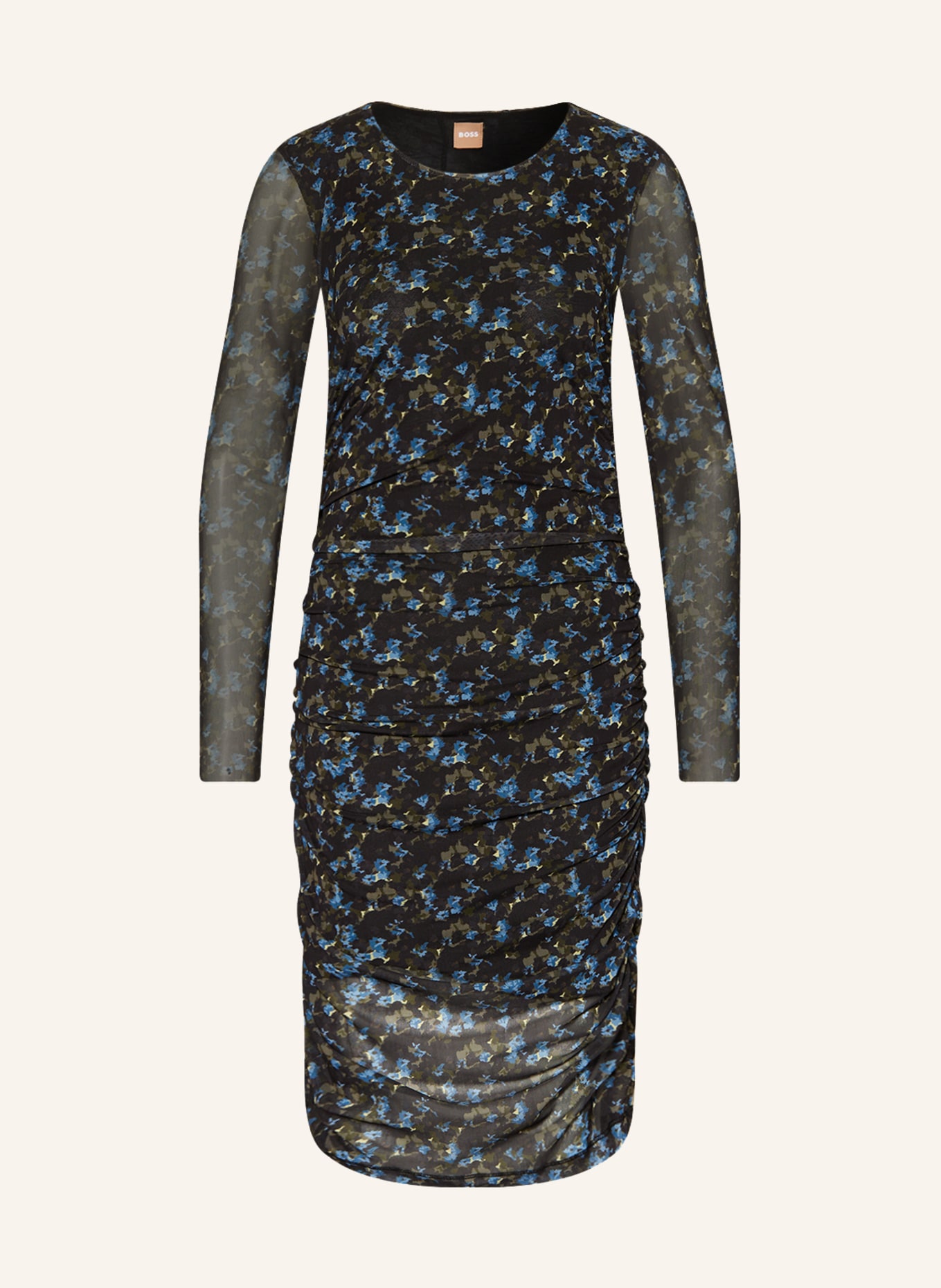 BOSS Mesh-Kleid ENIZA, Farbe: SCHWARZ/ HELLBLAU/ OLIV (Bild 1)