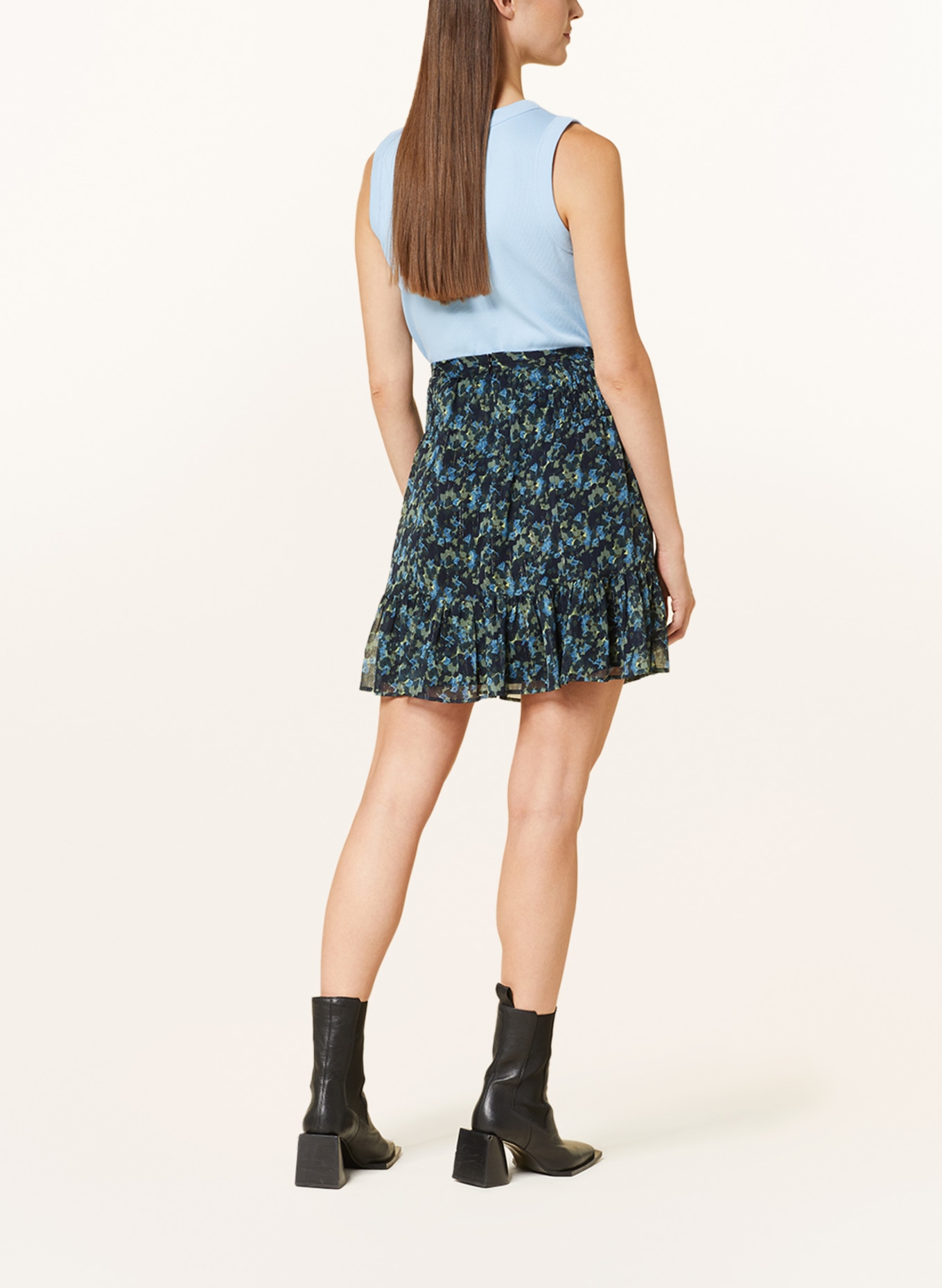 BOSS Skirt VISTULA with glitter thread, Color: BLACK/ DARK GREEN/ LIGHT BLUE (Image 3)