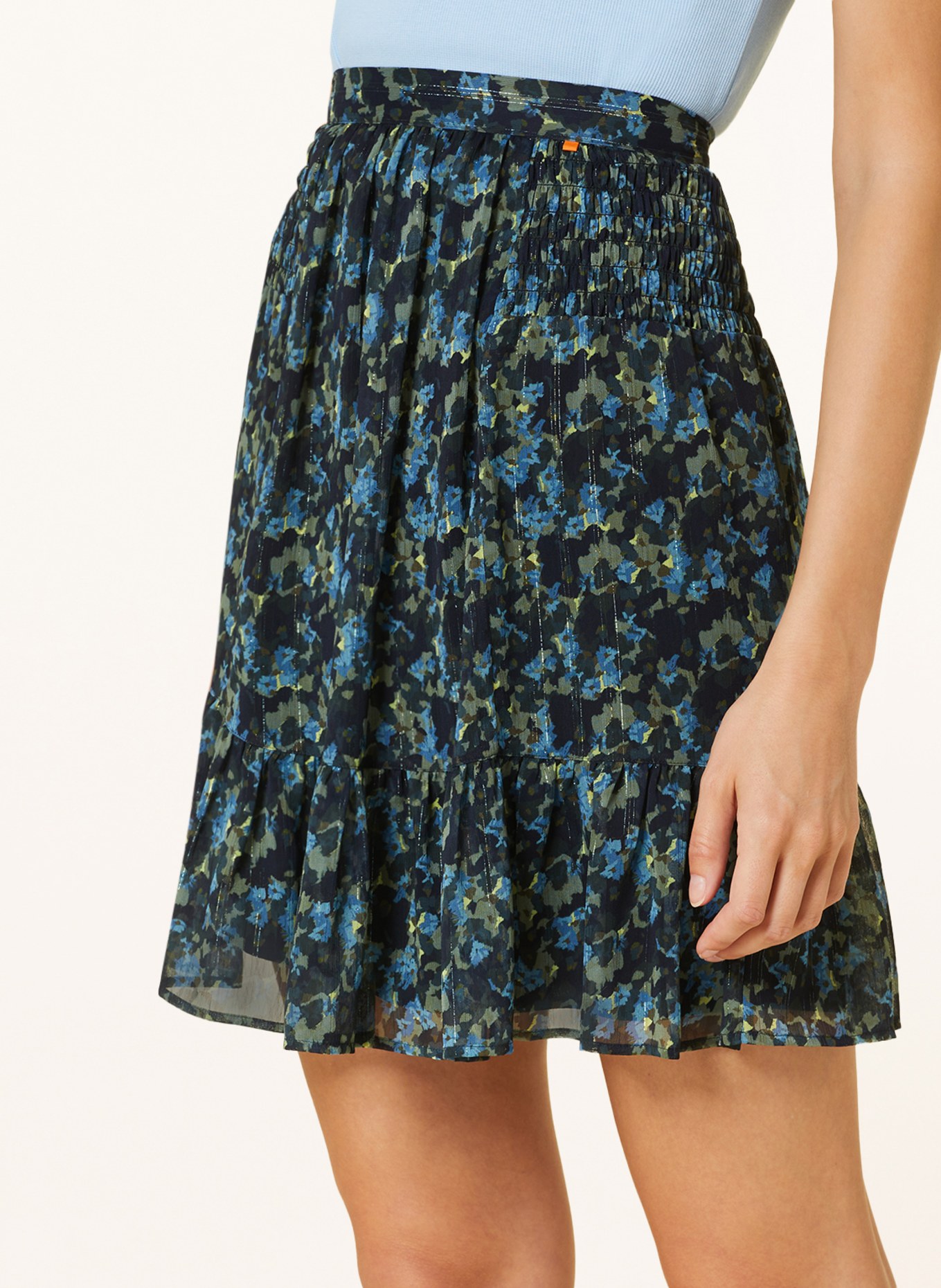 BOSS Skirt VISTULA with glitter thread, Color: BLACK/ DARK GREEN/ LIGHT BLUE (Image 4)
