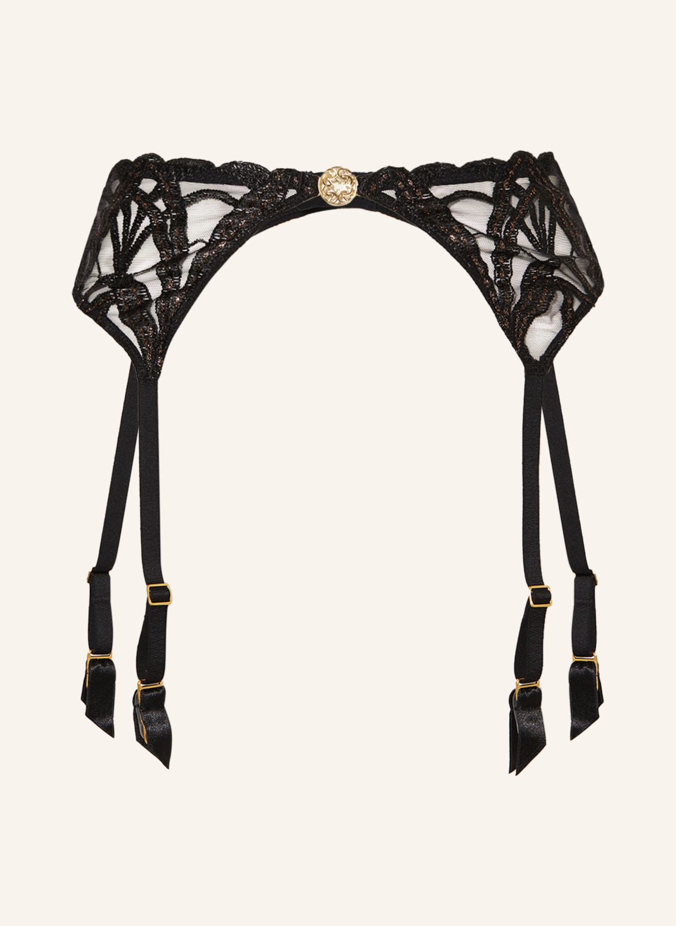Aubade Garter belt MY DESIRE with glitter thread, Color: BLACK (Image 1)