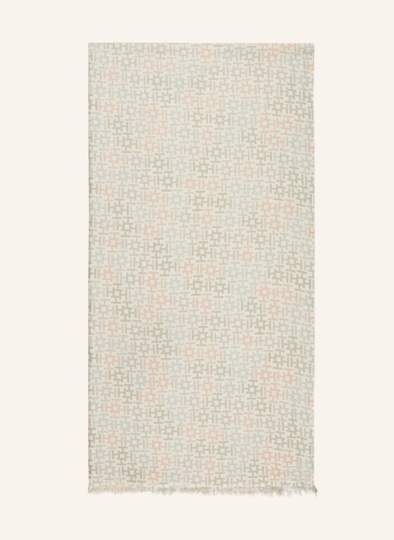HEMISPHERE Cashmere-Schal mit Seide , Farbe: CREME/ GRAU (Bild 1)
