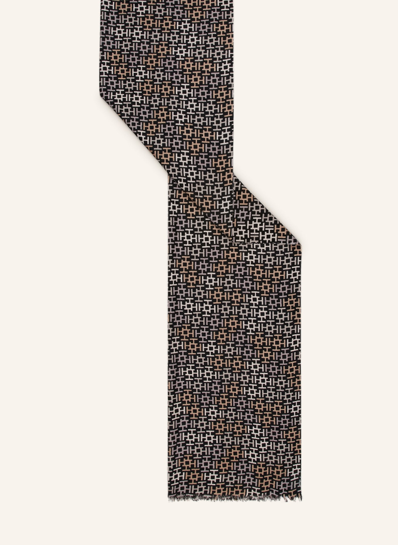 HEMISPHERE Cashmere-Schal mit Seide , Farbe: GRAU/ SCHWARZ/ TAUPE (Bild 2)