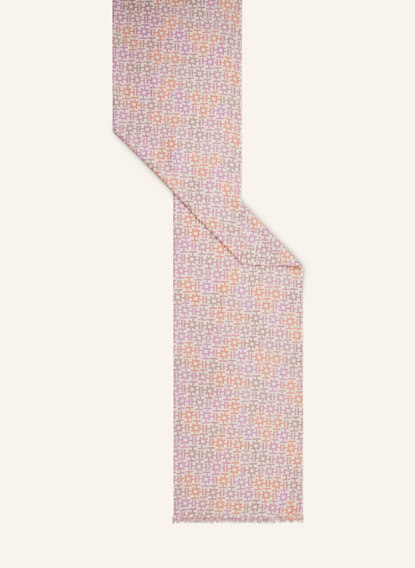 HEMISPHERE Cashmere scarf with silk , Color: ORANGE/ PINK (Image 2)