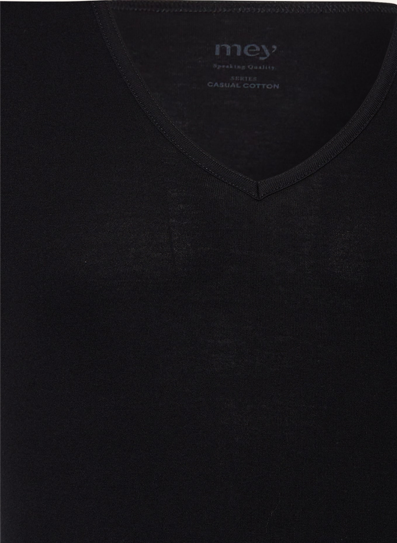 mey V-neck shirt series SENSUAL COTTON, Color: BLACK (Image 3)