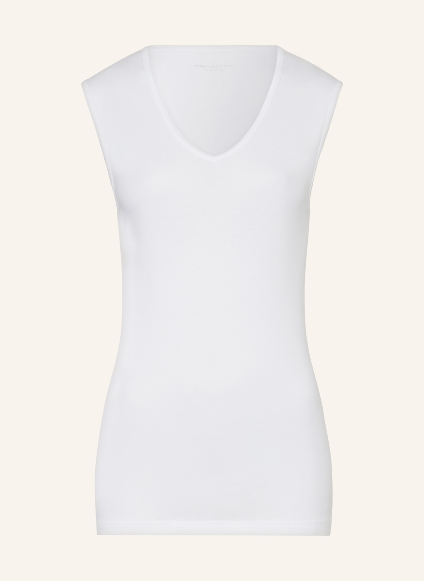 mey V-neck shirt series DRY COTTON, Color: WHITE (Image 1)