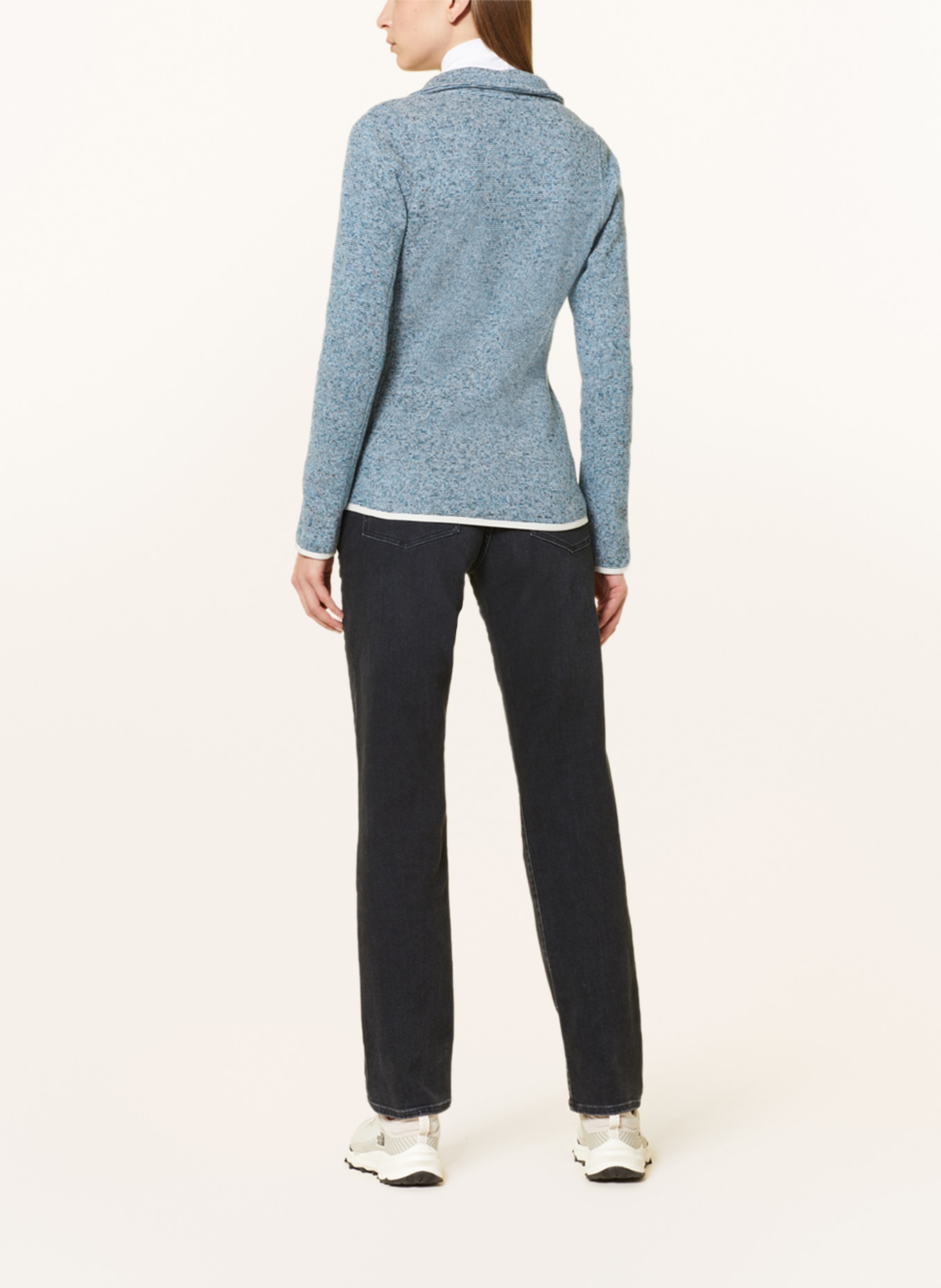 me°ru' Knitted fleece jacket BERGEN, Color: BLUE/ WHITE/ BLACK (Image 3)