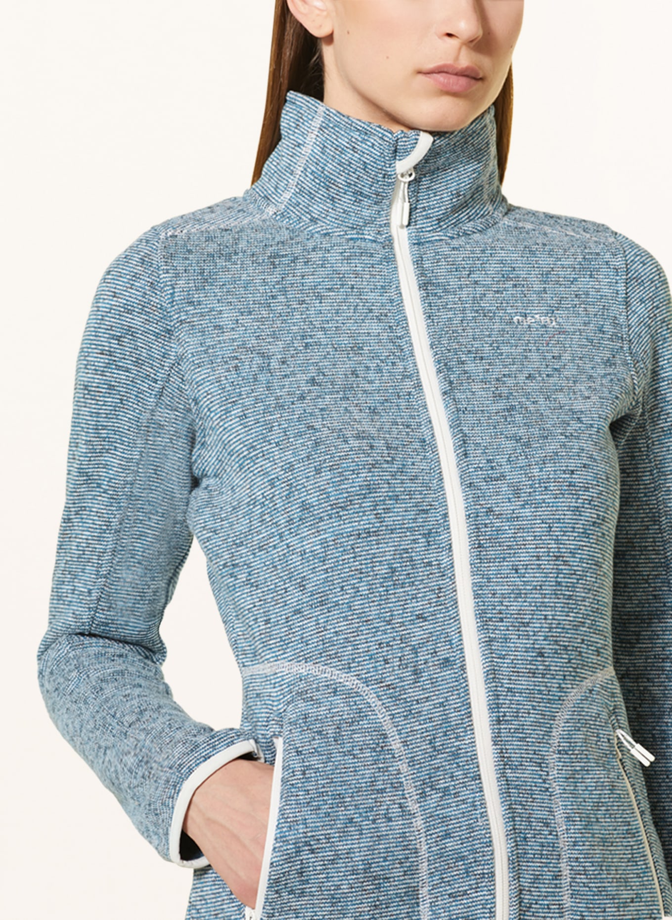 me°ru' Knitted fleece jacket BERGEN, Color: BLUE/ WHITE/ BLACK (Image 4)