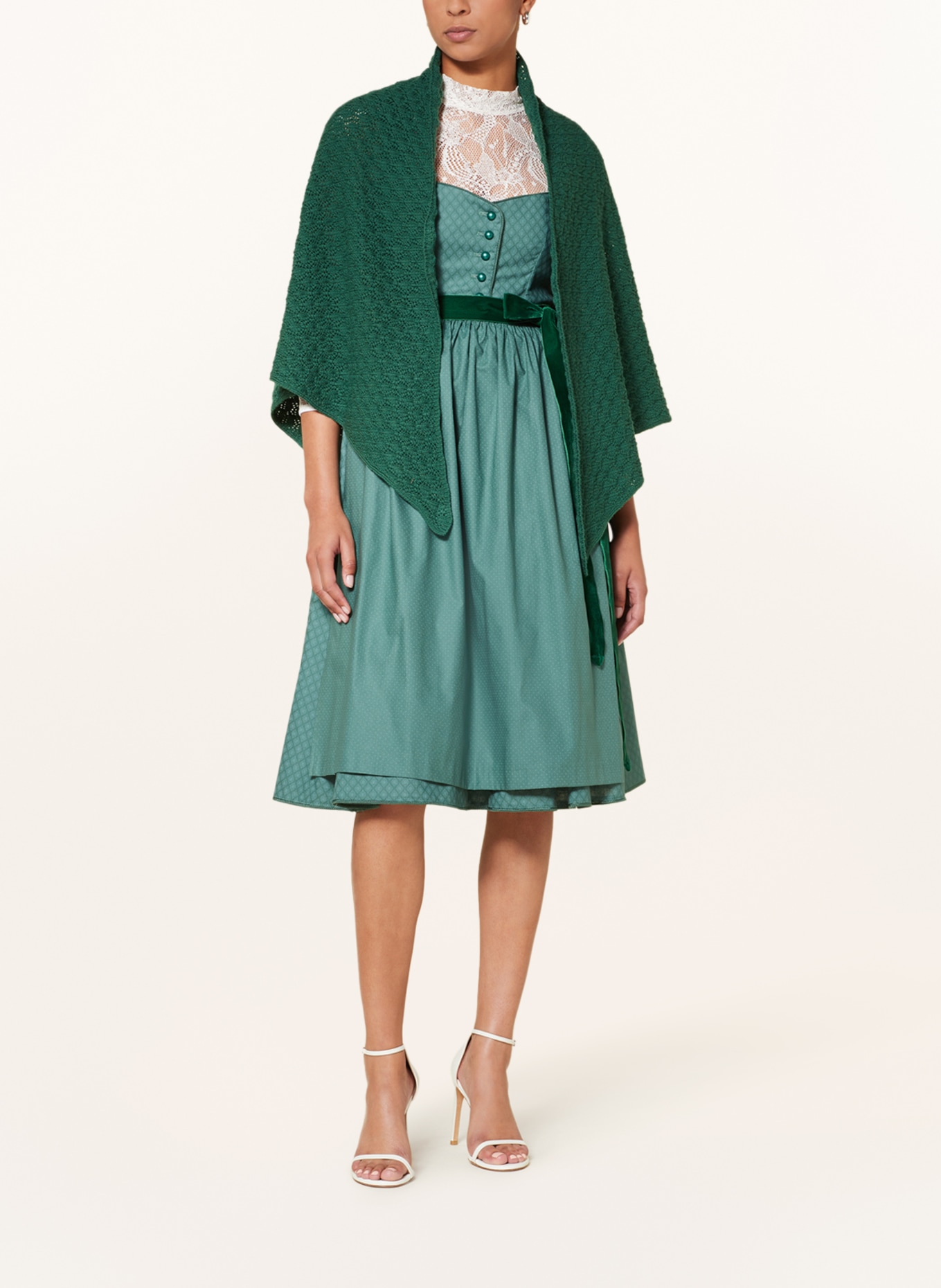 Gottseidank Strick-Stola JOLANDA: DUNKELGRÜN