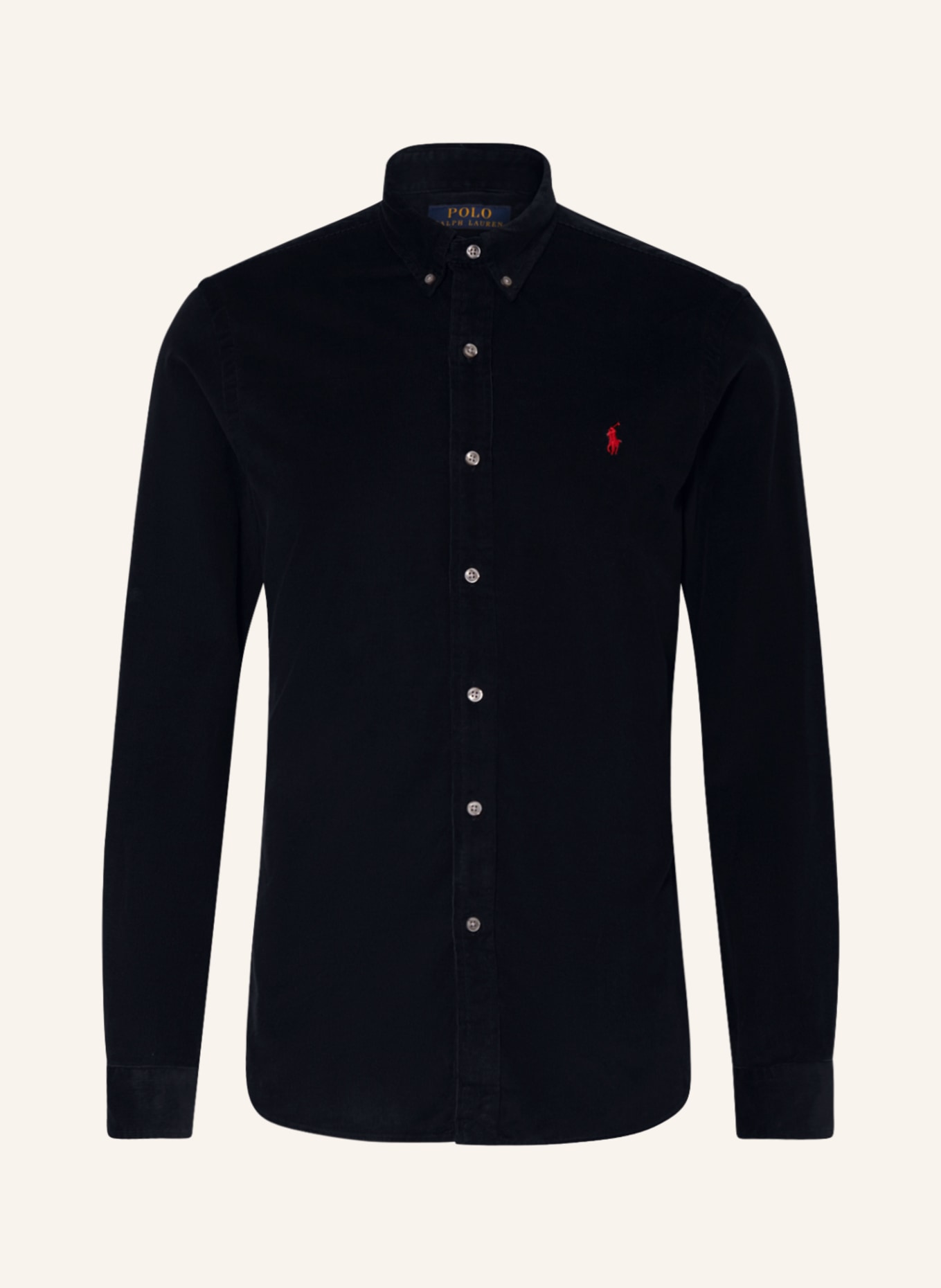 POLO RALPH LAUREN Corduroy shirt slim fit, Color: BLACK (Image 1)