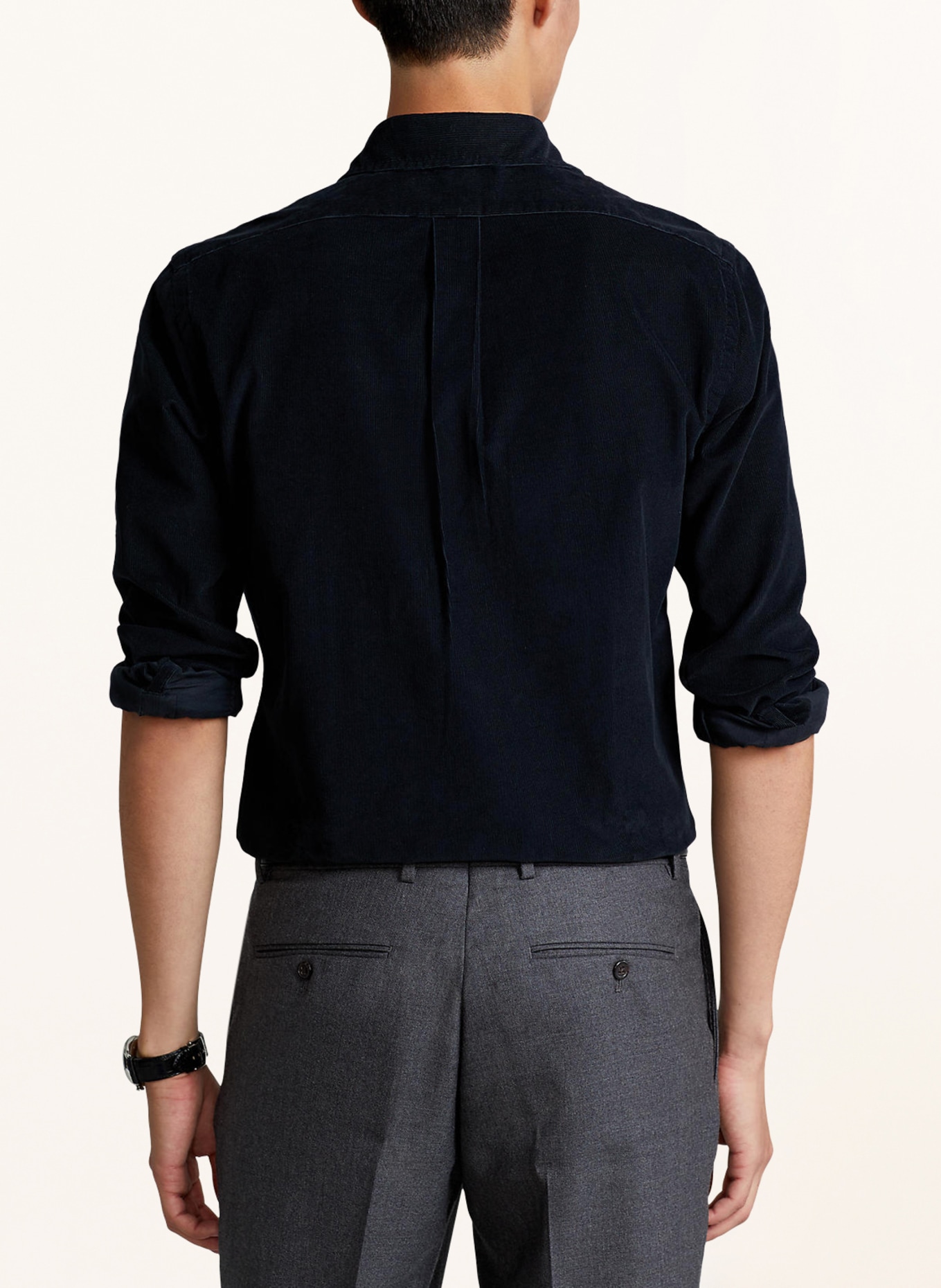 POLO RALPH LAUREN Corduroy shirt slim fit, Color: BLACK (Image 3)