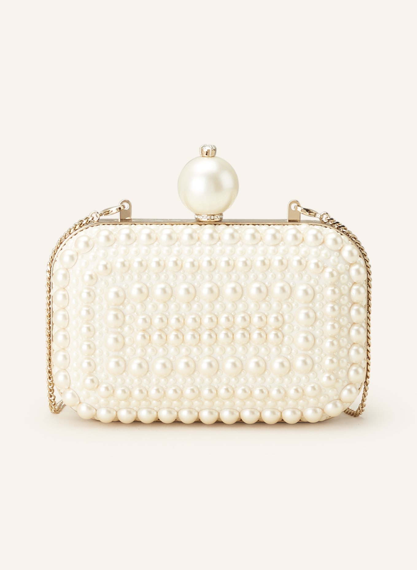 JIMMY CHOO Clutch CLOUD with decorative beads, Color: CREAM (Image 1)