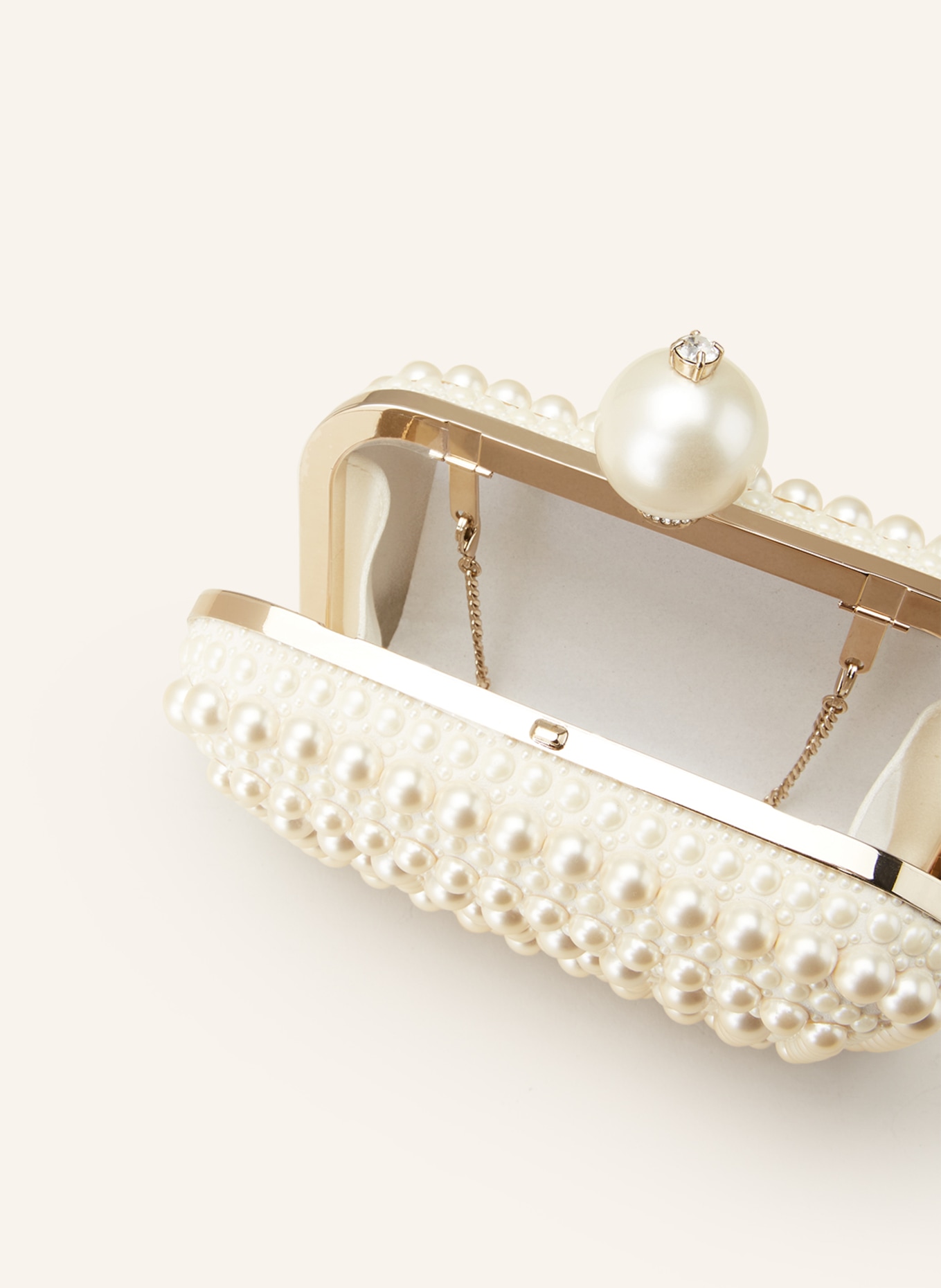 JIMMY CHOO Clutch CLOUD with decorative beads, Color: CREAM (Image 3)