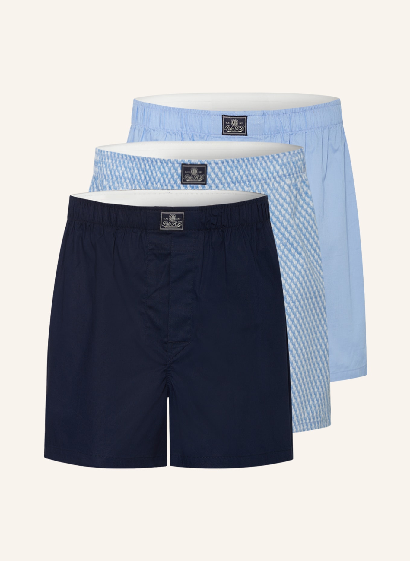 POLO RALPH LAUREN 3-pack woven boxer shorts , Color: LIGHT BLUE/ DARK BLUE (Image 1)
