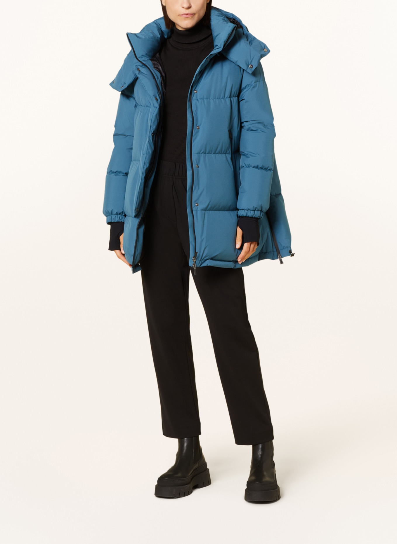 HERNO LAMINAR Down jacket with removable hood, Color: TEAL (Image 2)