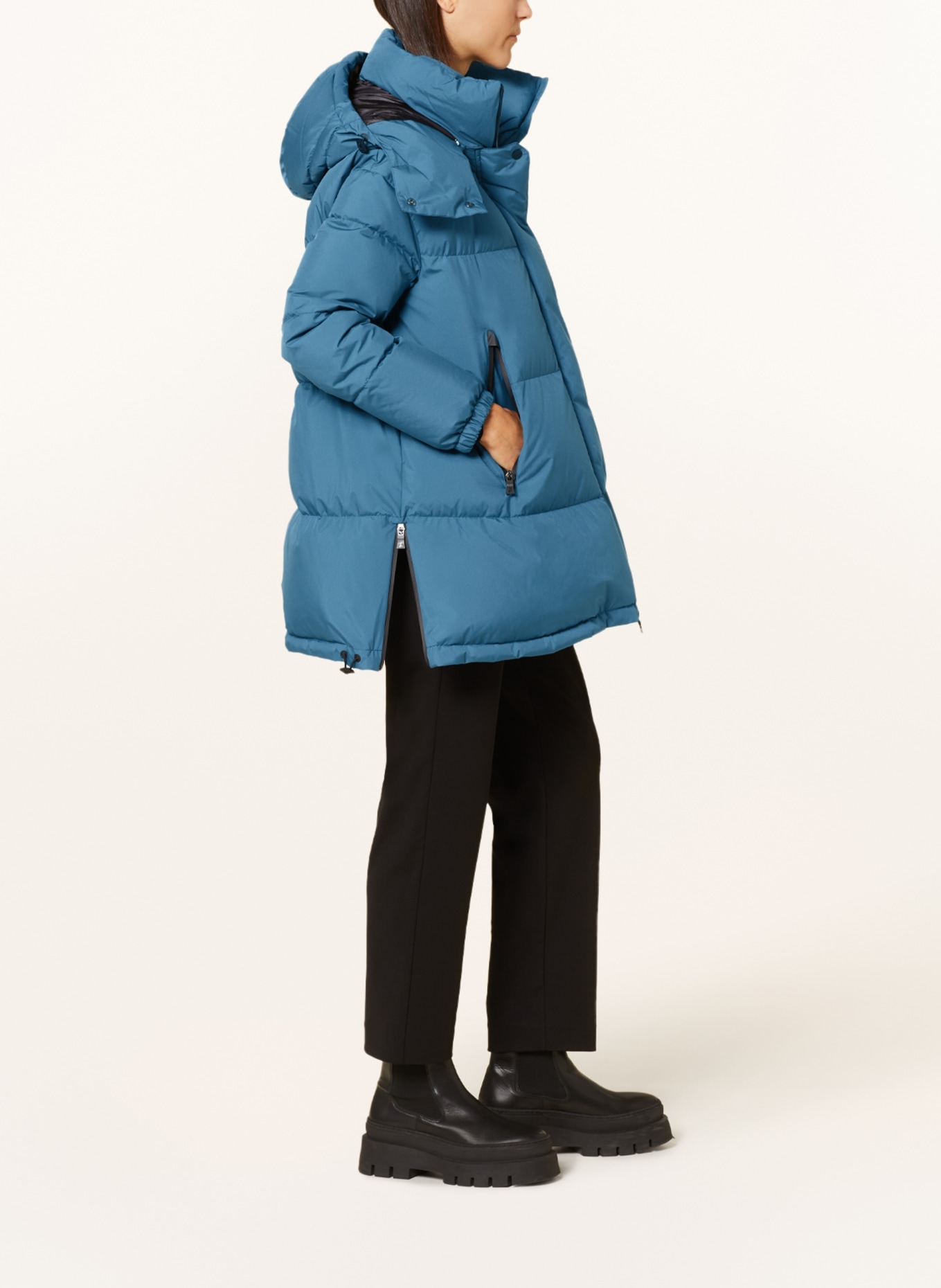 HERNO LAMINAR Down jacket with removable hood, Color: TEAL (Image 4)