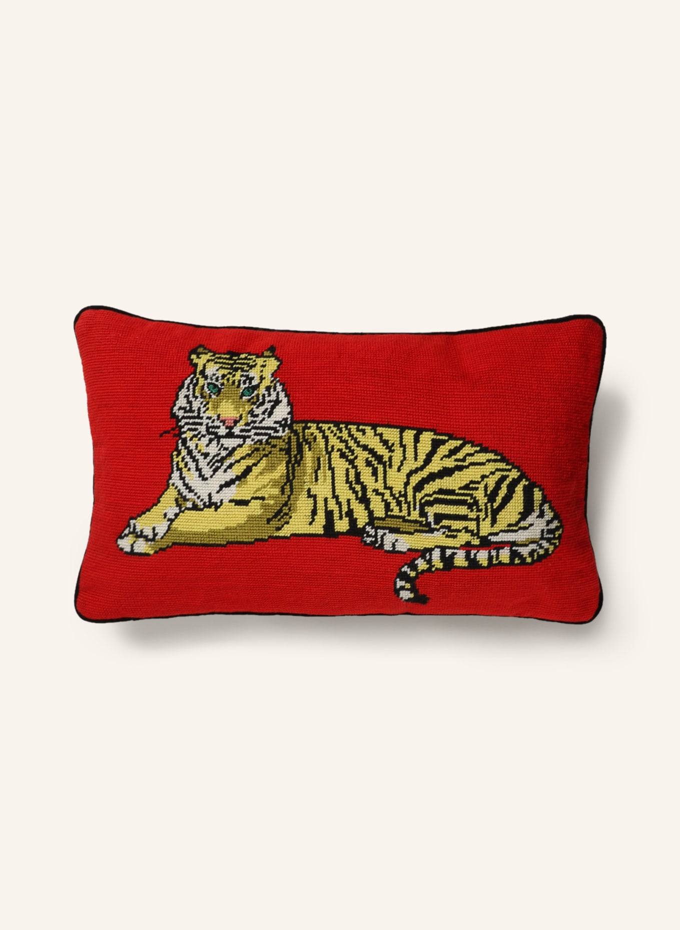 JONATHAN ADLER Decorative cushion SAFARI with down filling, Color: RED/ YELLOW/ BLACK (Image 1)