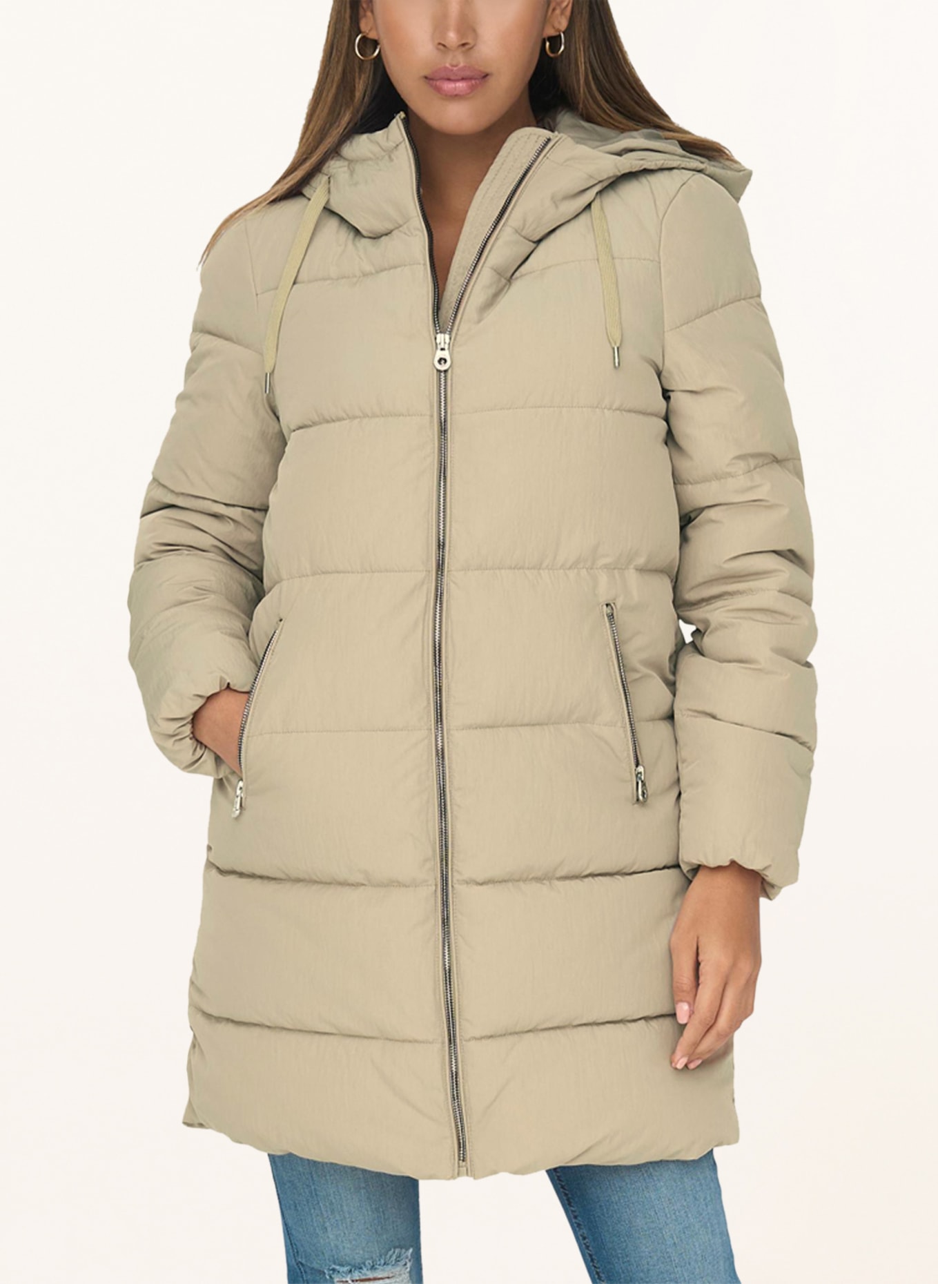 ONLY Quilted coat, Color: BEIGE (Image 4)