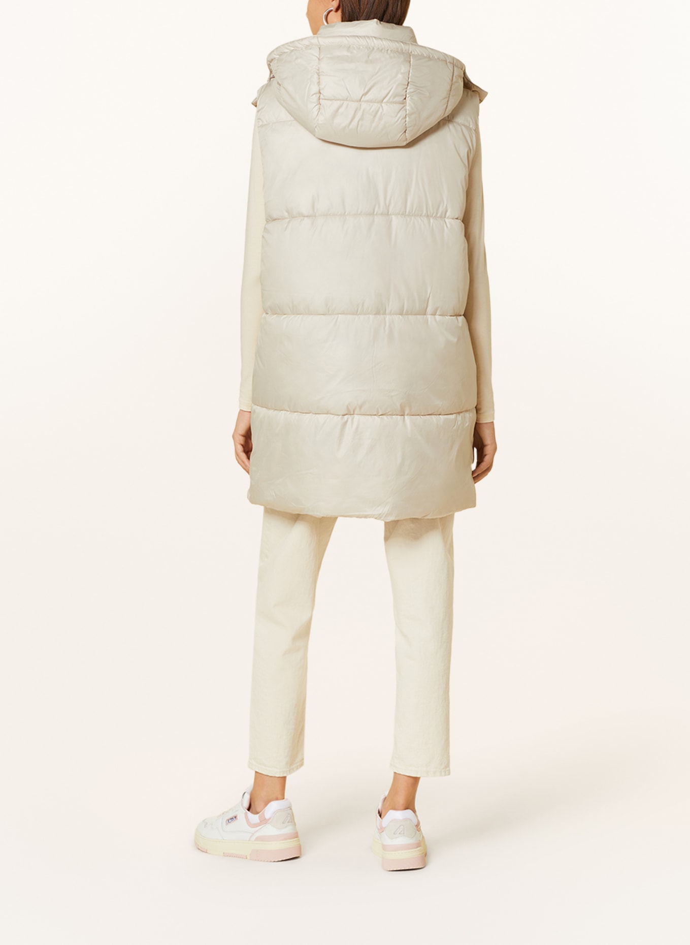 ONLY Quilted vest with removable hood , Color: CREAM (Image 3)