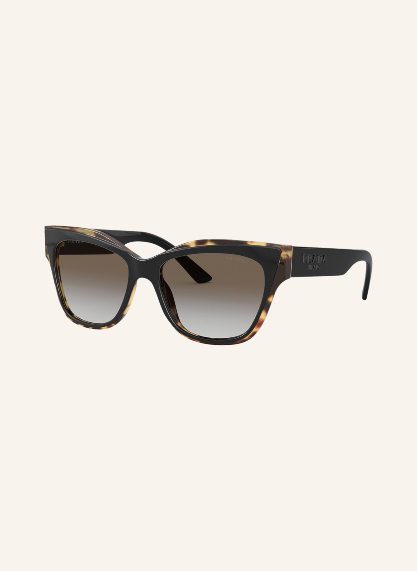 PRADA Sunglasses PR23XS, Color: 3890A7 BLACK/ HAVANA/ GRAY GRADIENT (Image 1)