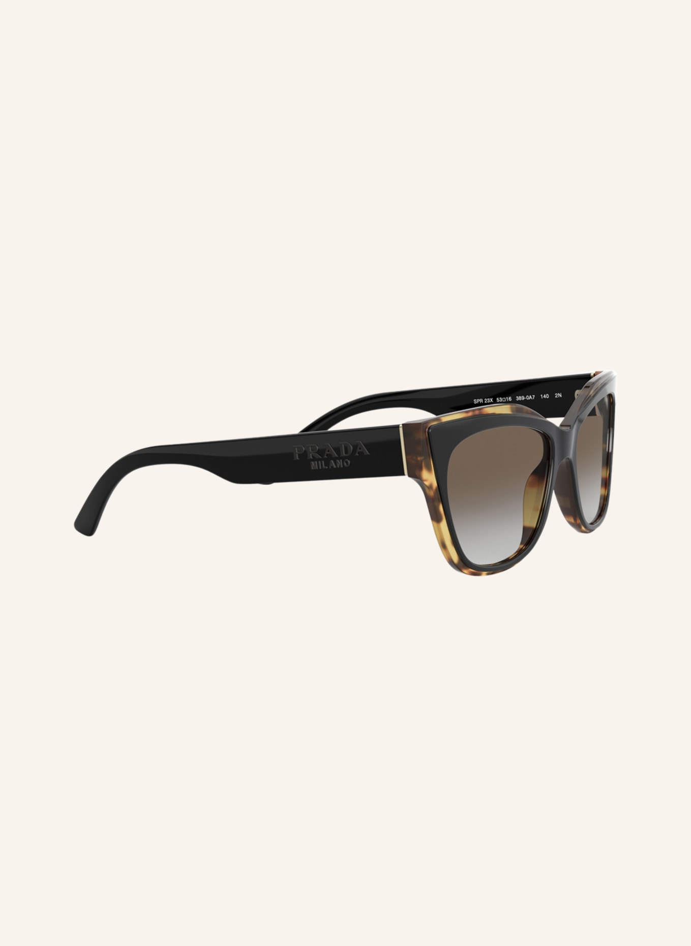 PRADA Sunglasses PR23XS, Color: 3890A7 BLACK/ HAVANA/ GRAY GRADIENT (Image 3)