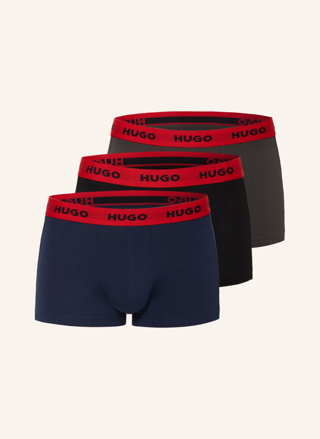 HUGO 3er-Pack Boxershorts, Farbe: SCHWARZ/ DUNKELBLAU/ DUNKELGRÜN(Bild null)