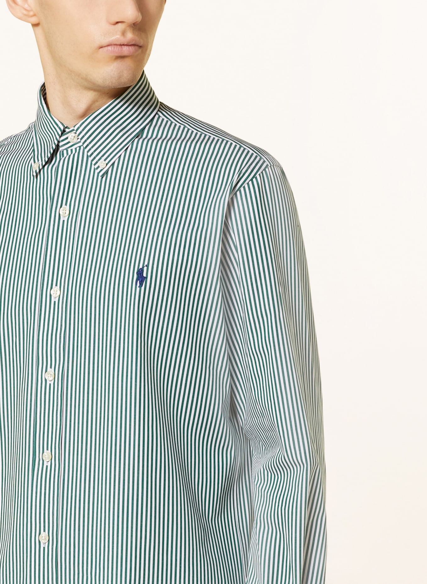 POLO RALPH LAUREN Hemd Custom Fit, Farbe: DUNKELGRÜN/ WEISS (Bild 4)