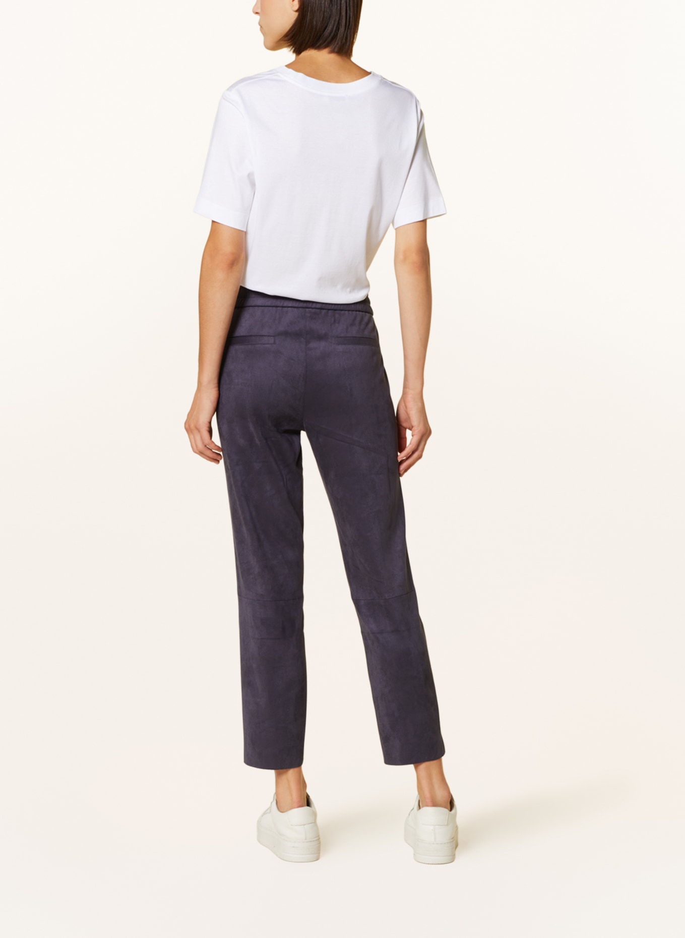 Juvia Hose im Jogging-Stil in Lederoptik: 880 NAVY