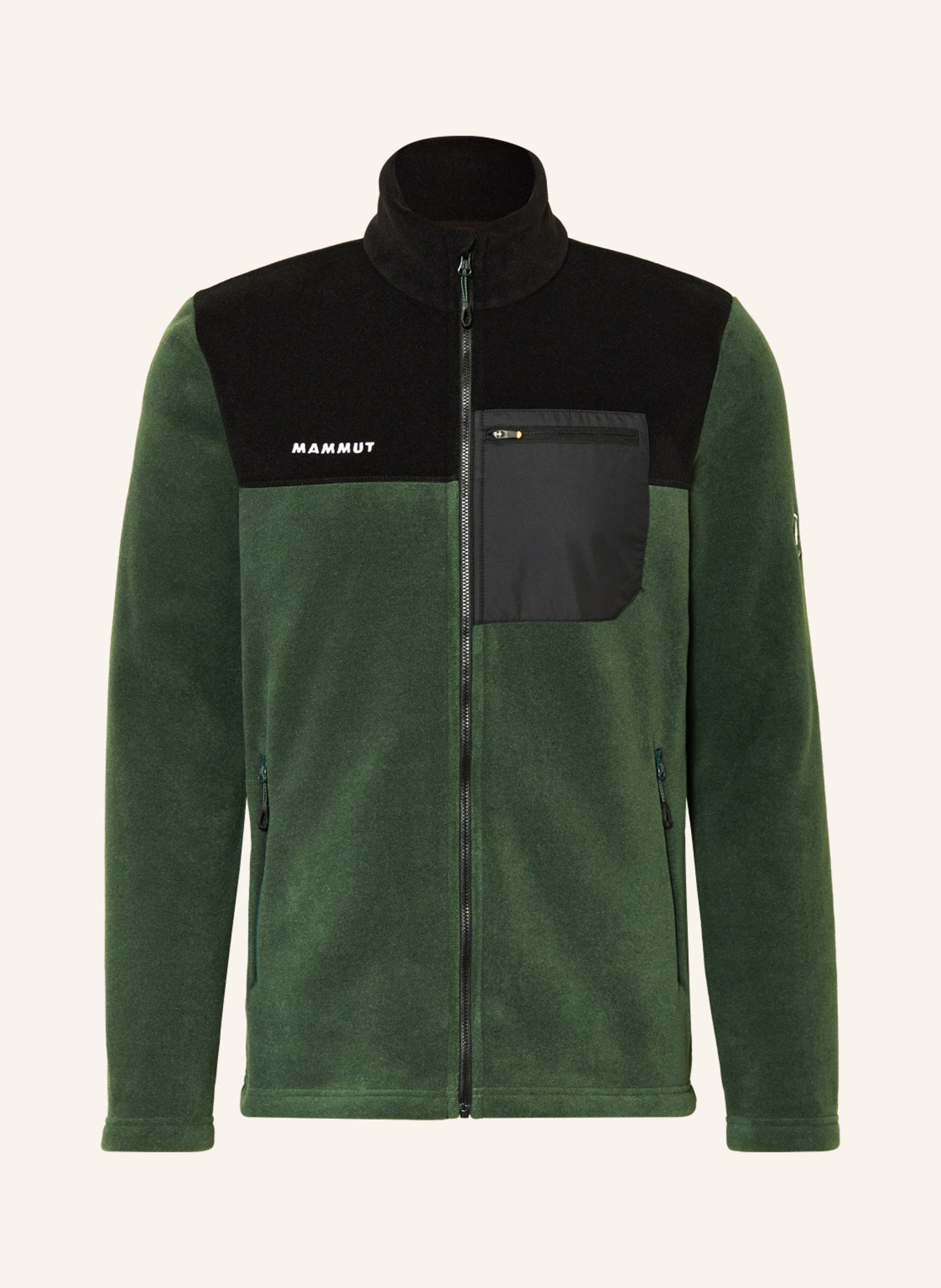 MAMMUT Fleece jacket INNOMINATA, Color: DARK GREEN/ BLACK (Image 1)