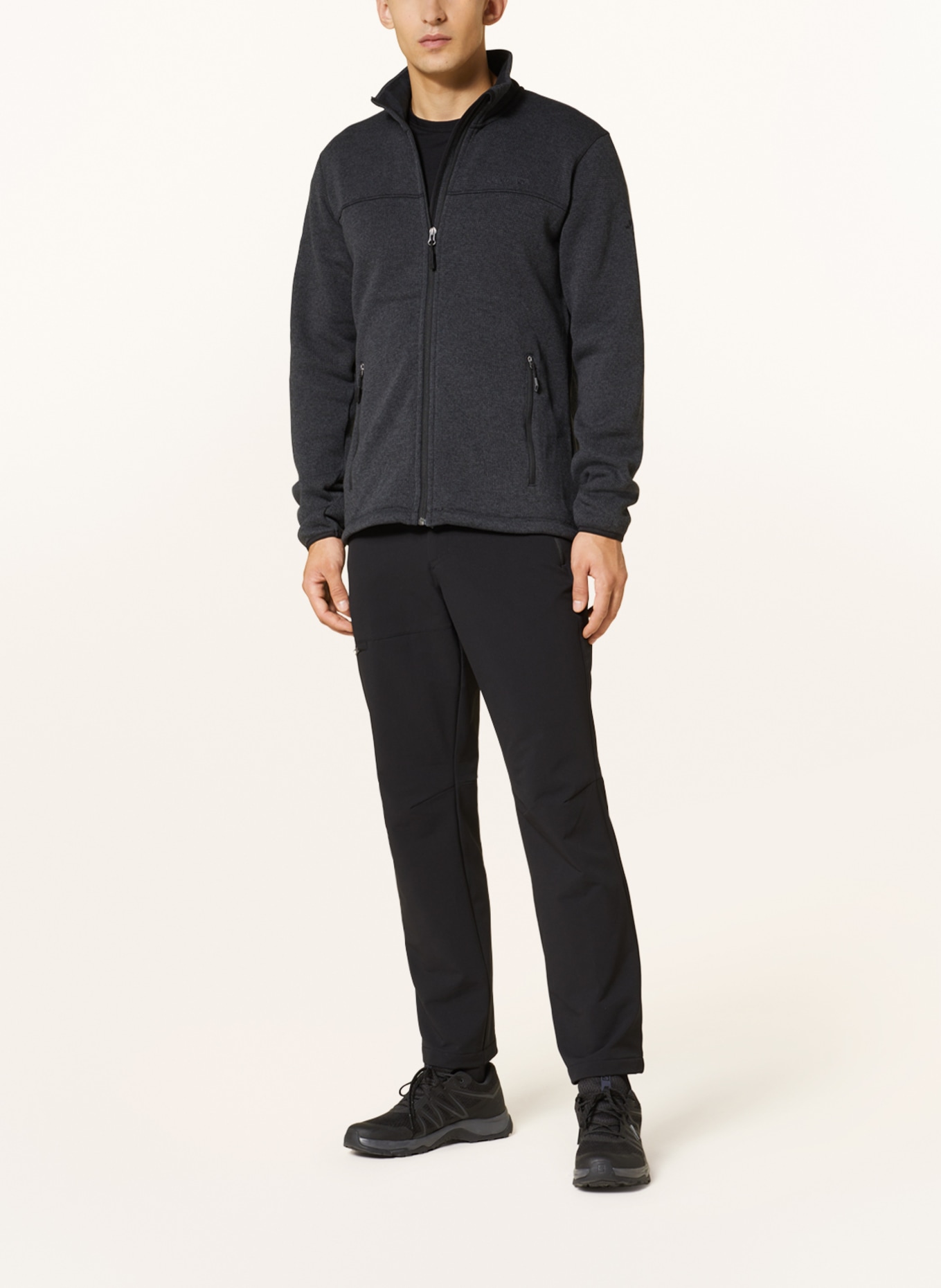 VAUDE Knitted fleece jacket RIENZA III, Color: BLACK (Image 2)