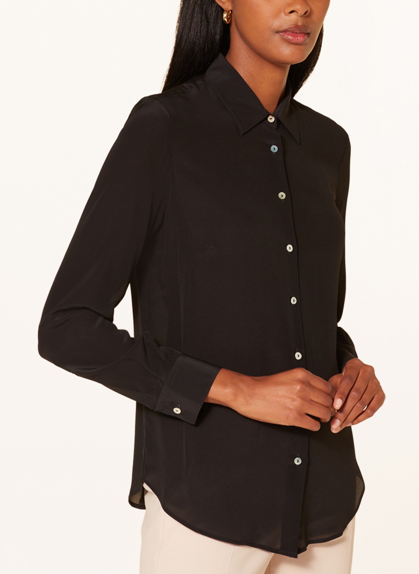 Sophie Shirt blouse MAGETTA in silk, Color: BLACK (Image 4)