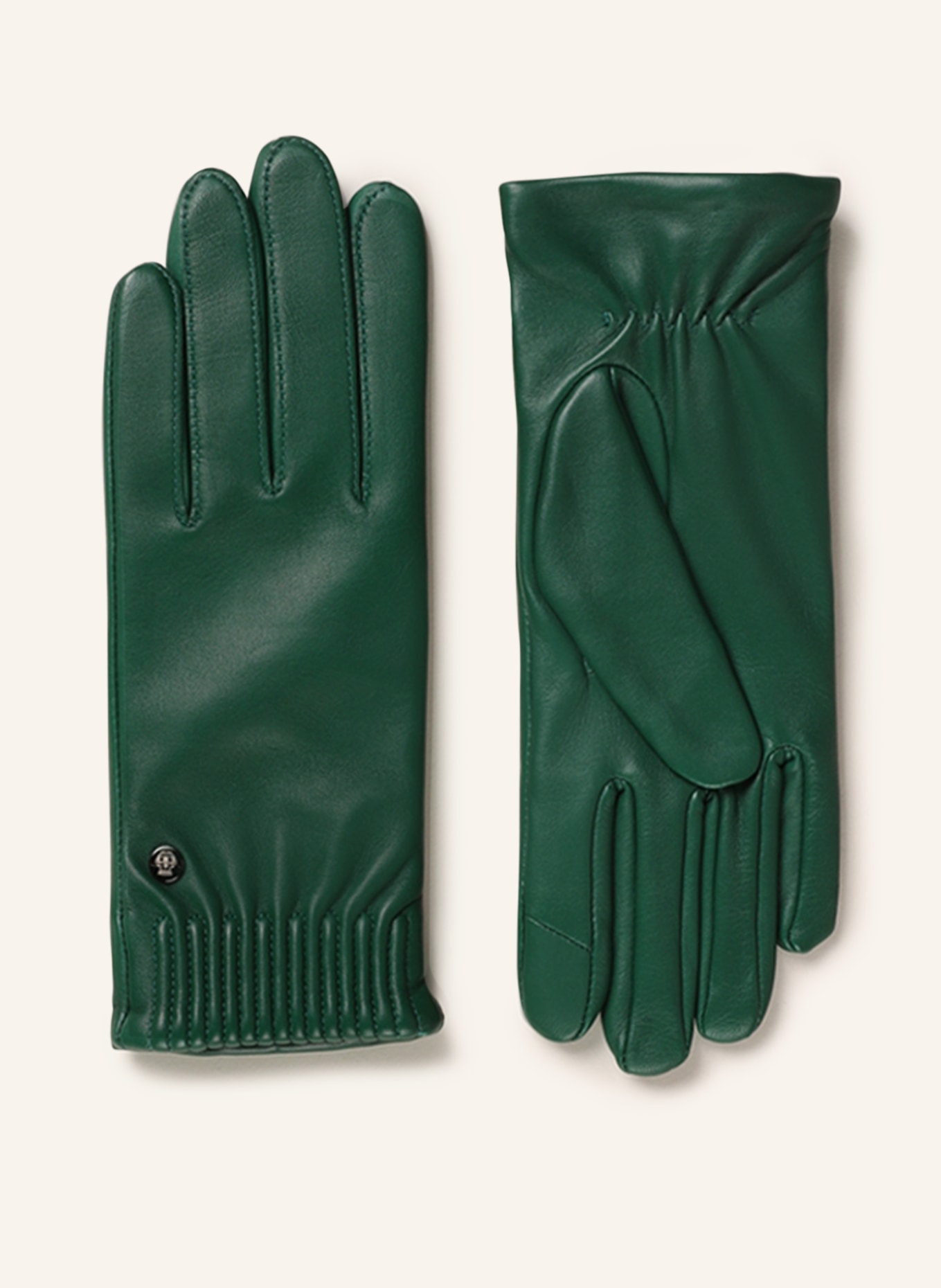 ROECKL Leather gloves ARIZONA with touchscreen function, Color: GREEN (Image 1)