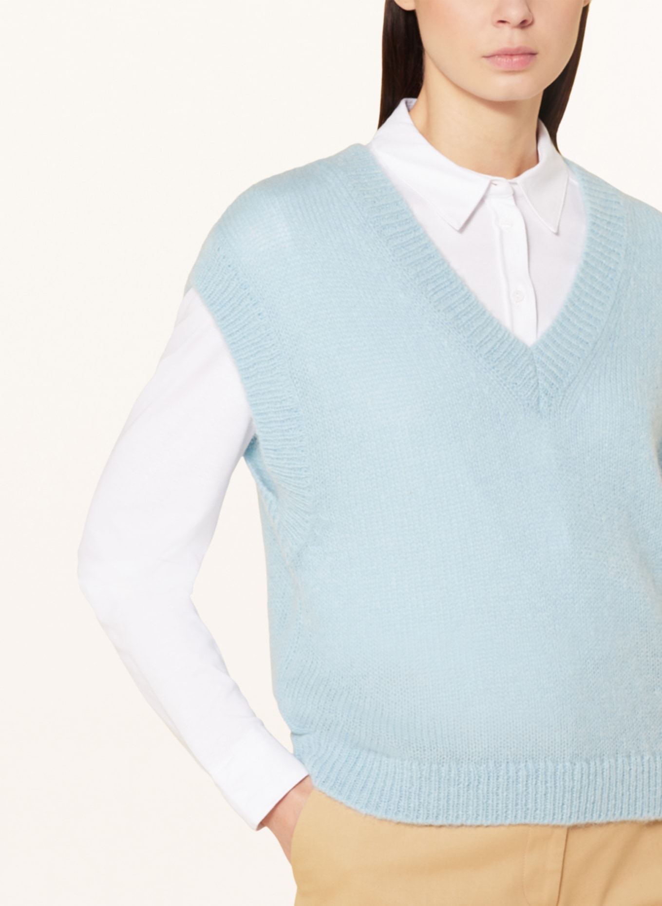 MAERZ MUENCHEN Sweater vest with alpaca , Color: LIGHT BLUE (Image 4)