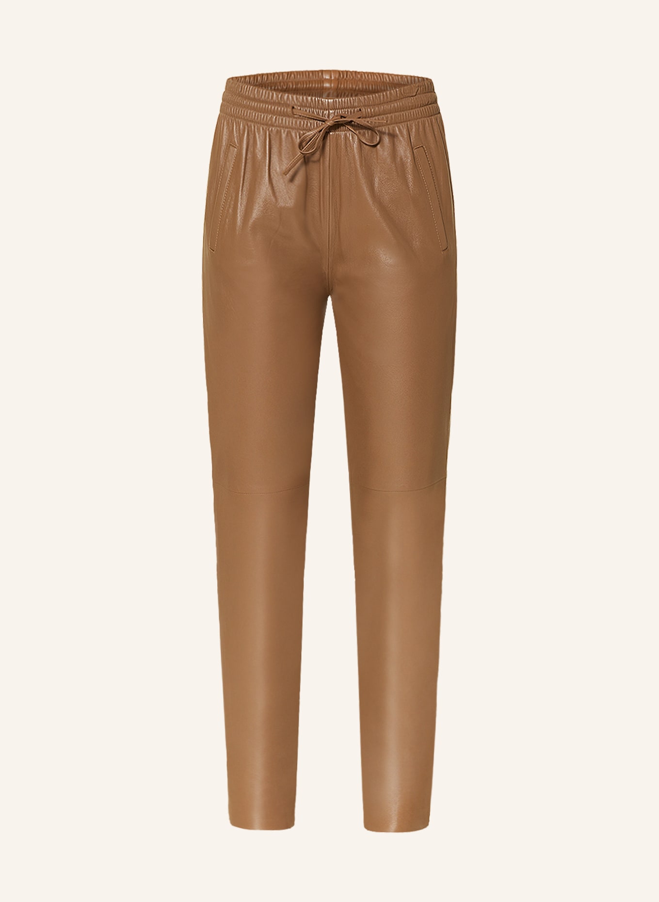 OAKWOOD Jogger style leather pants, Color: COGNAC (Image 1)