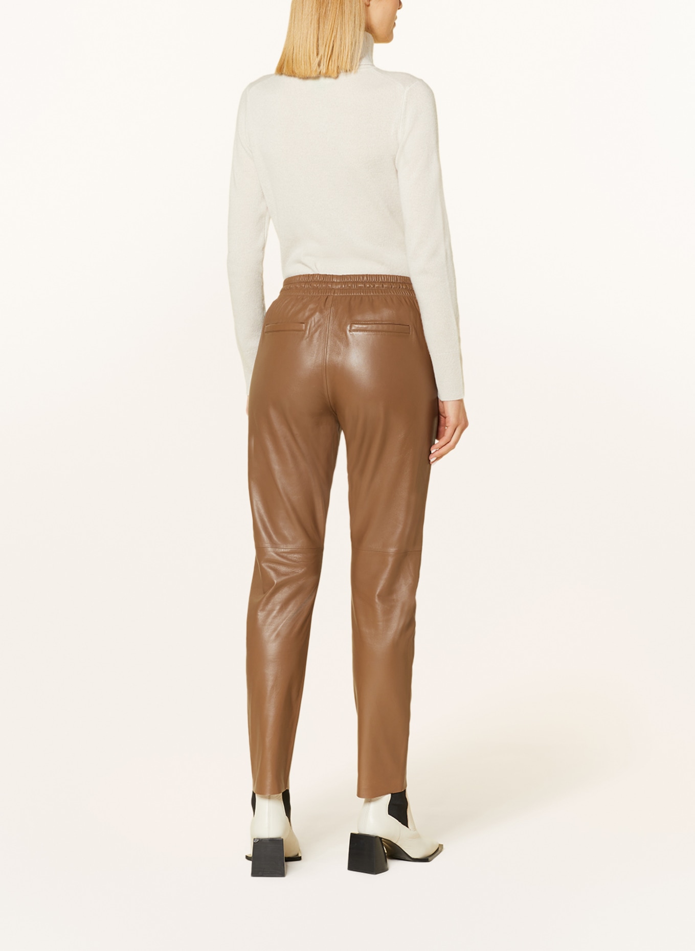 OAKWOOD Jogger style leather pants, Color: COGNAC (Image 3)