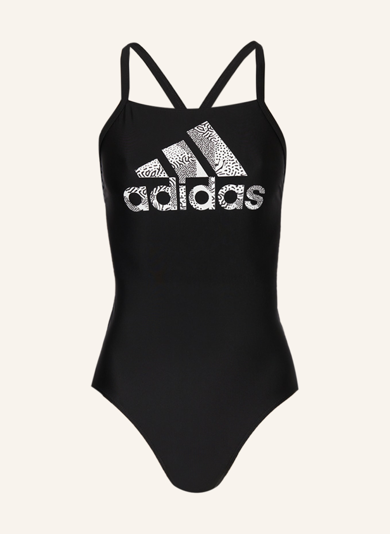 adidas Swimsuit BIG LOGO, Color: BLACK/ WHITE (Image 1)