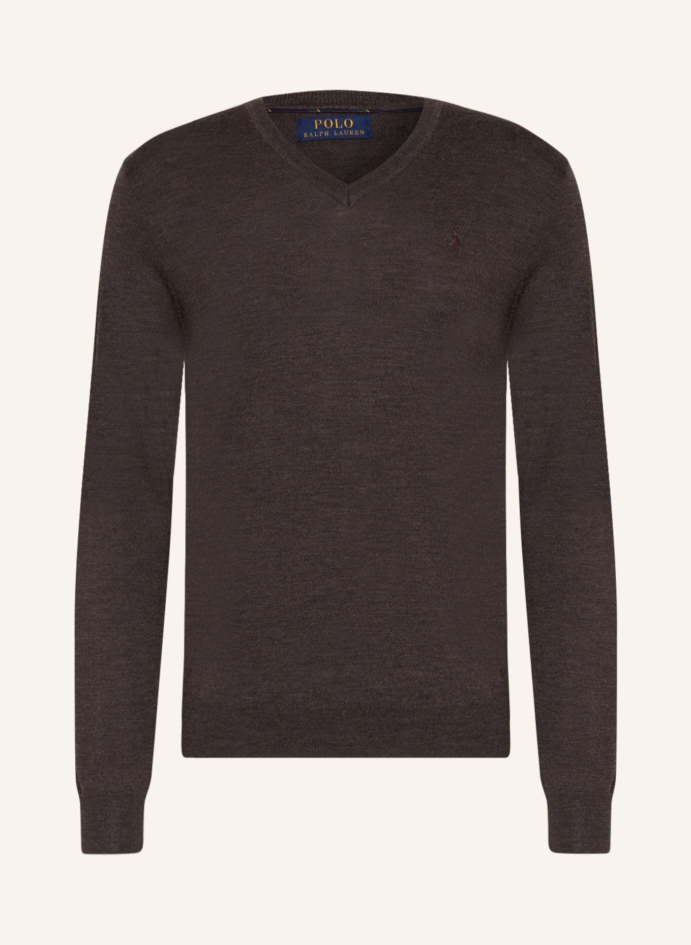 POLO RALPH LAUREN Sweater made of merino wool, Color: DARK BROWN (Image 1)