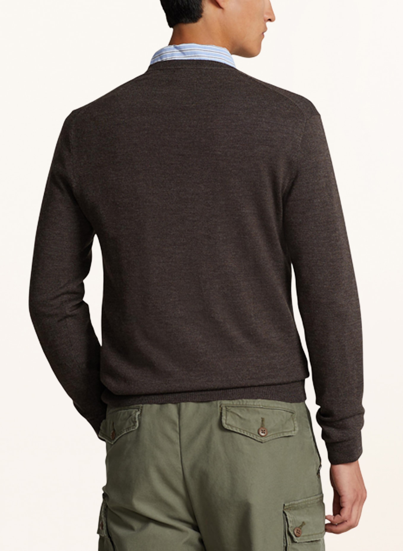 POLO RALPH LAUREN Sweter z wełny merino, Kolor: CIEMNOBRĄZOWY (Obrazek 3)