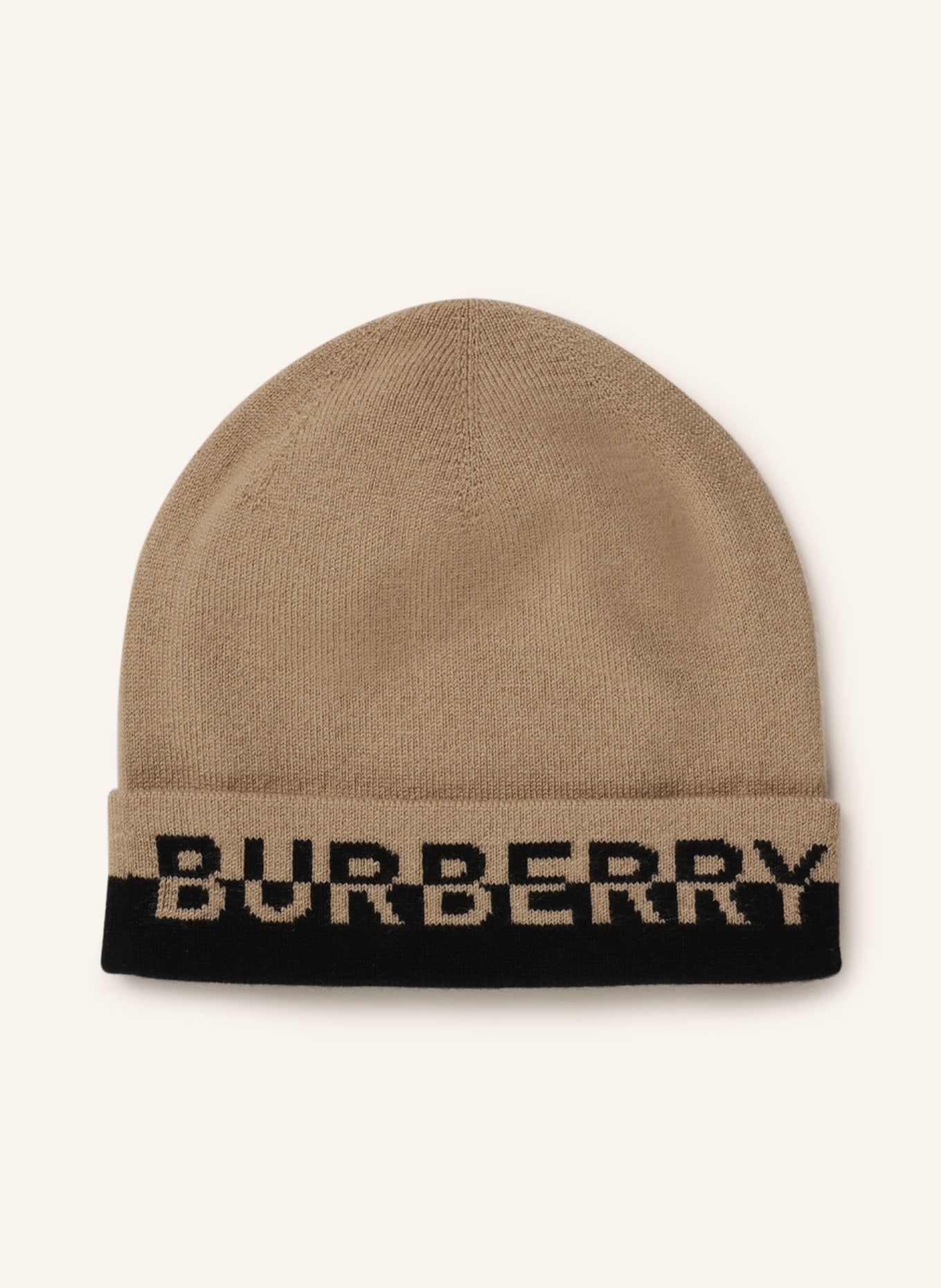 BURBERRY Cashmere-Mütze, Farbe: HELLBRAUN/ SCHWARZ (Bild 1)