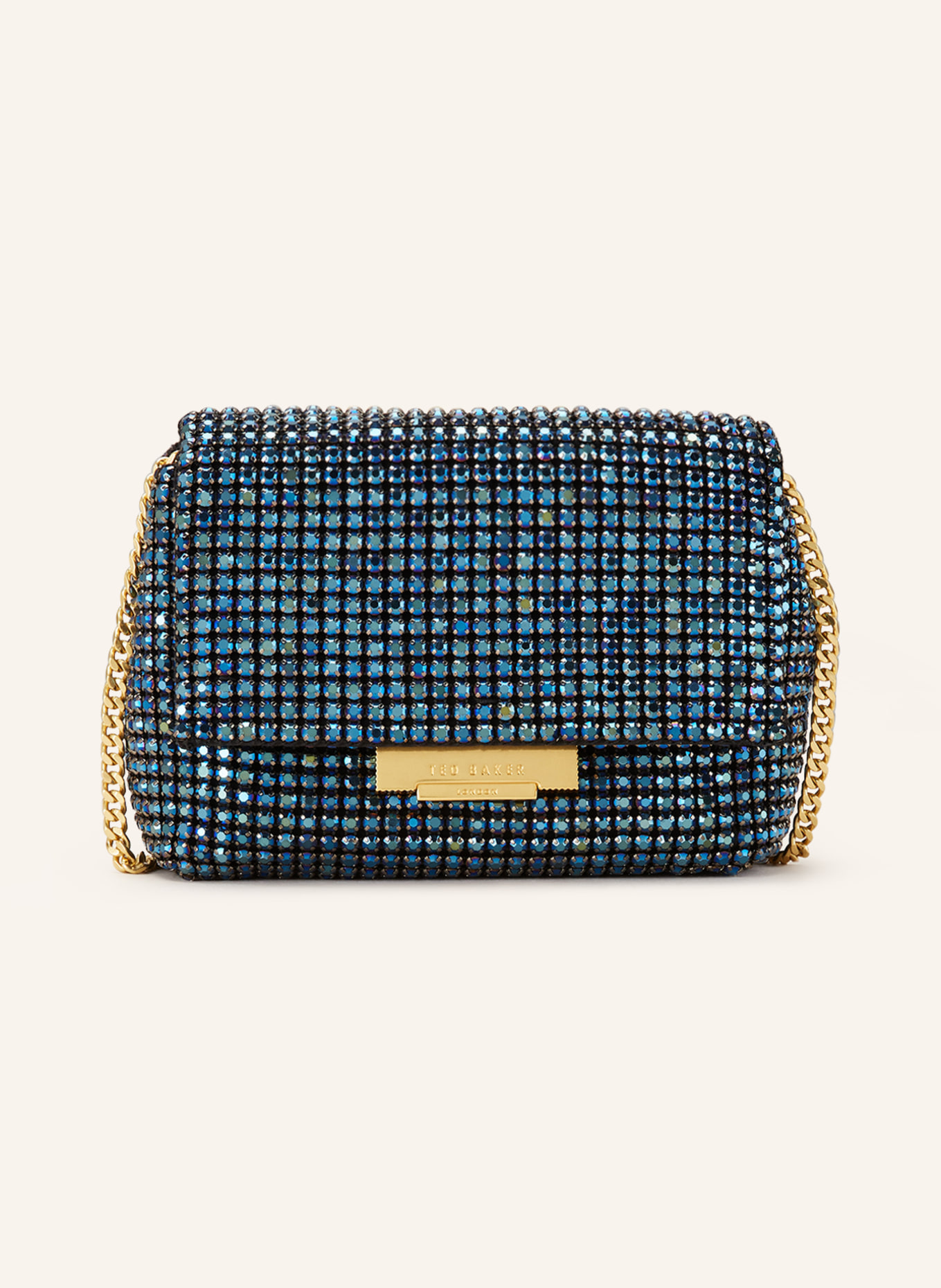 TED BAKER Crossbody bag GLITERS with decorative gems in dark blue