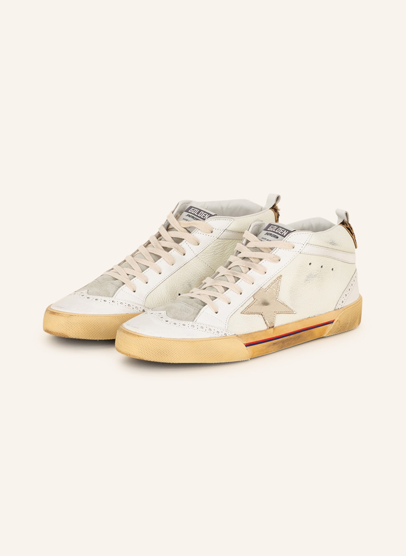 GOLDEN GOOSE High-top sneakers MID STAR , Color: WHITE/ LIGHT GRAY (Image 1)