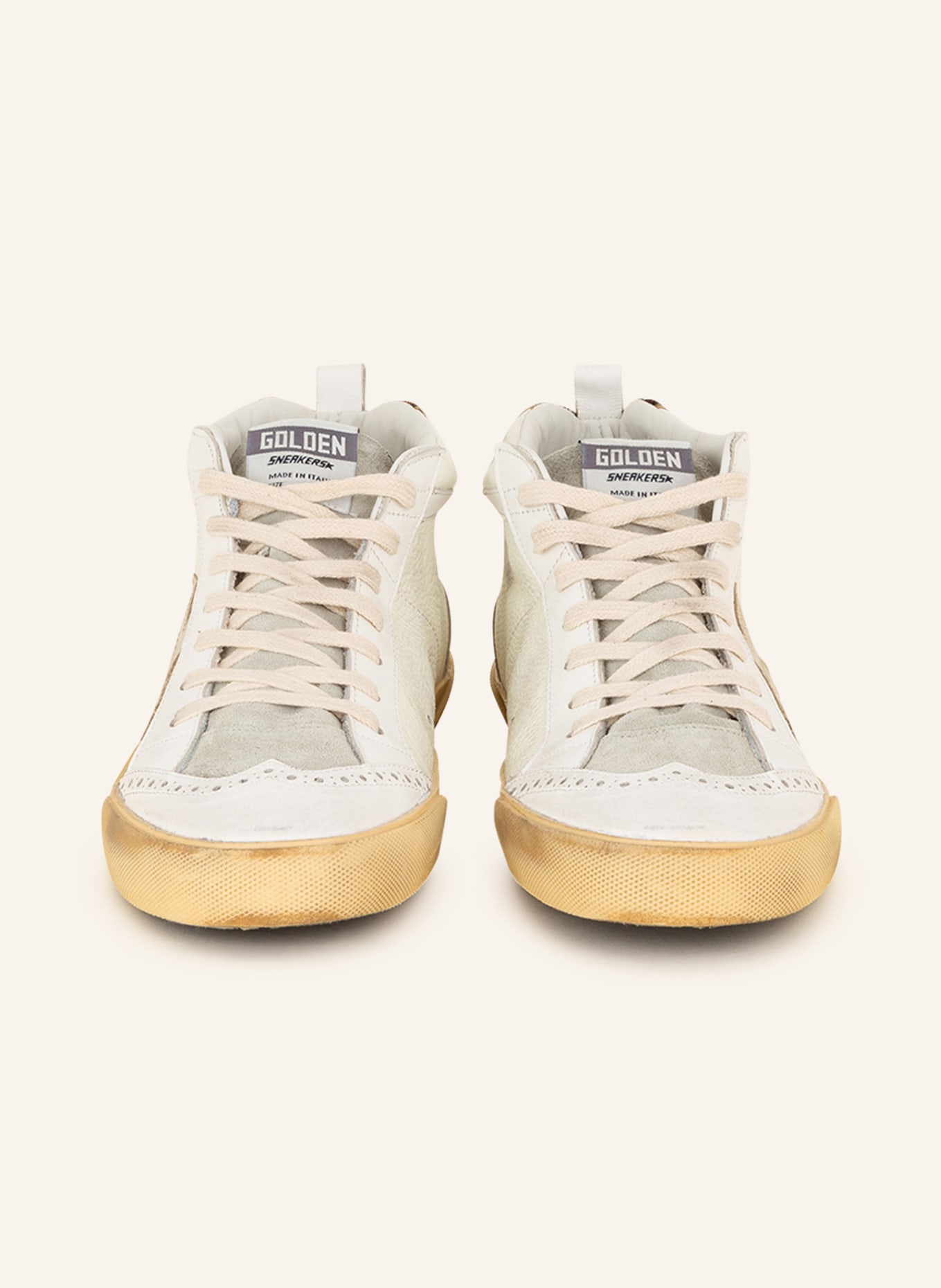 GOLDEN GOOSE High-top sneakers MID STAR , Color: WHITE/ LIGHT GRAY (Image 3)
